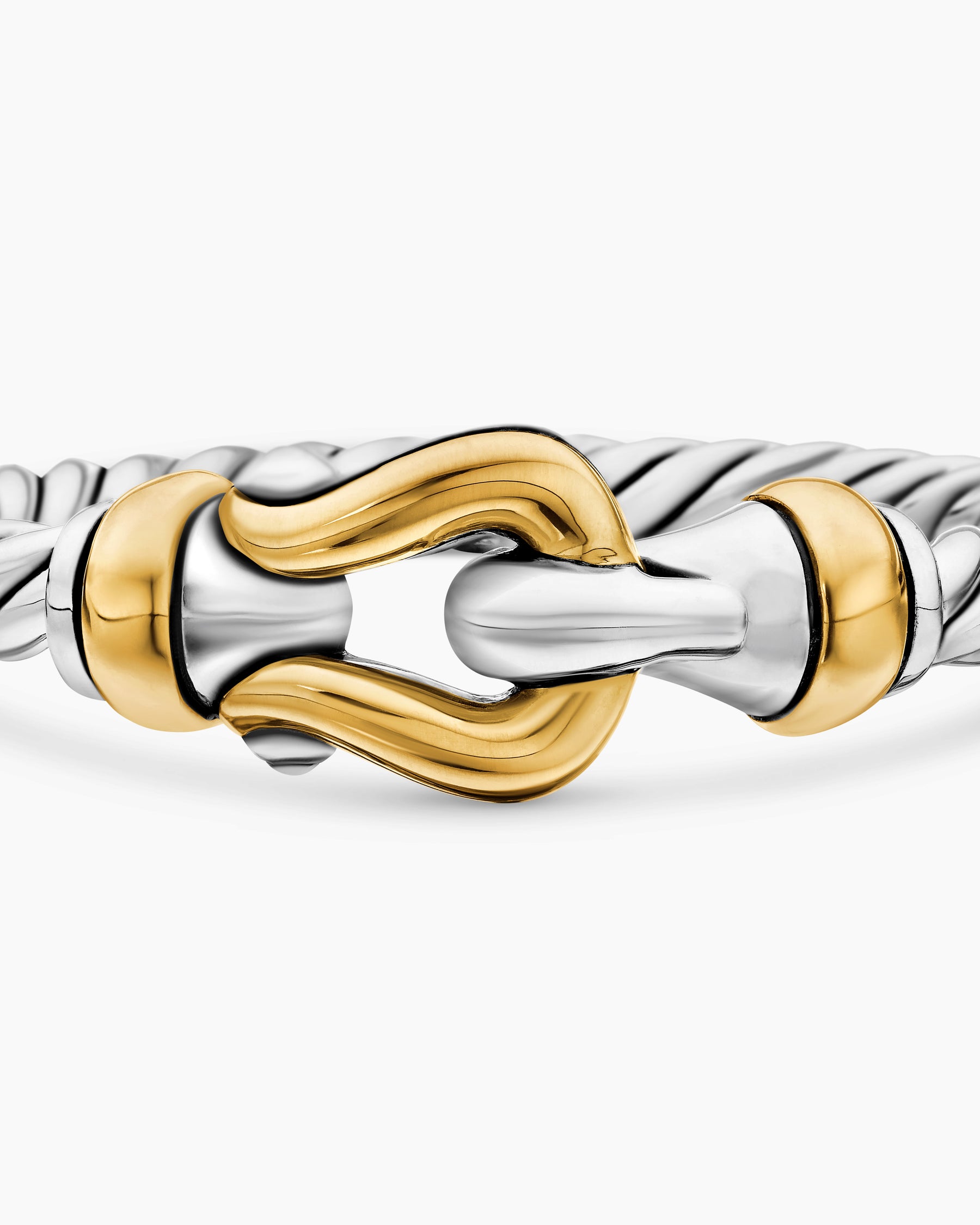 Petite Buckle Ring in Sterling Silver with 18K Yellow Gold, 2mm - Image 7
