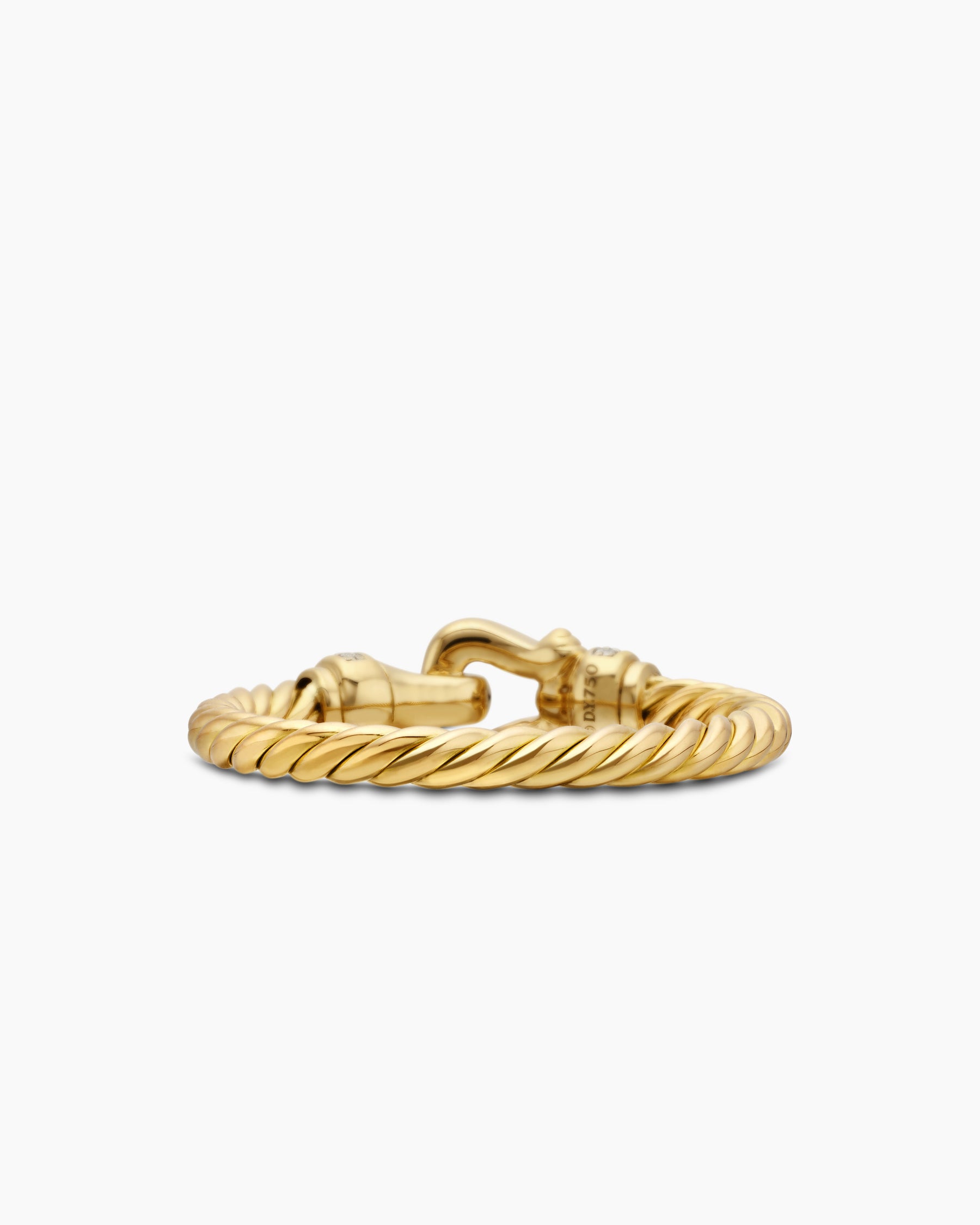 Petite Buckle Ring in 18K Yellow Gold with Diamonds, 2mm - Image 6