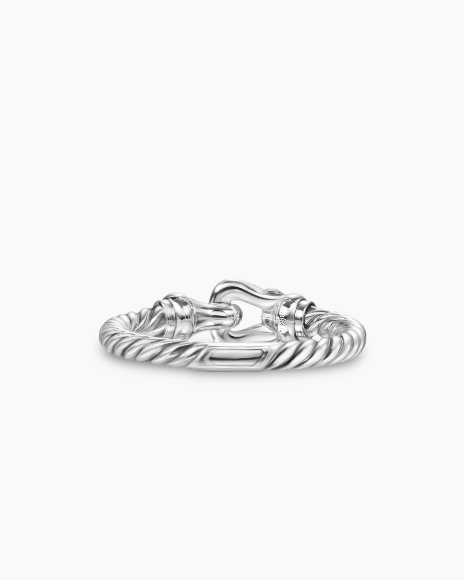 Petite Buckle Ring in Sterling Silver with Diamonds, 2mm - Image 6