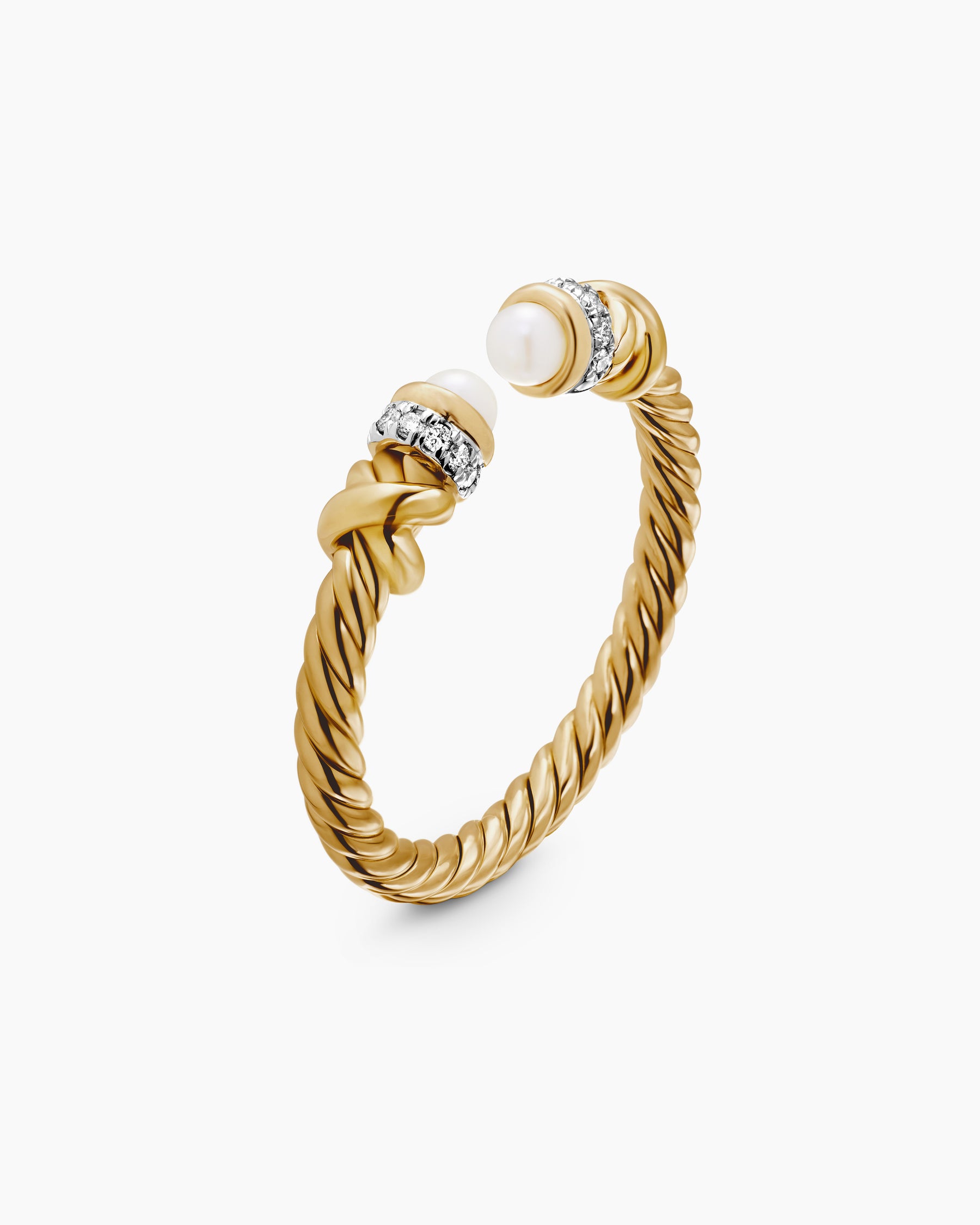 Petite Helena Ring in 18K Yellow Gold with Pearls and Diamonds, 2.5mm - Image 3