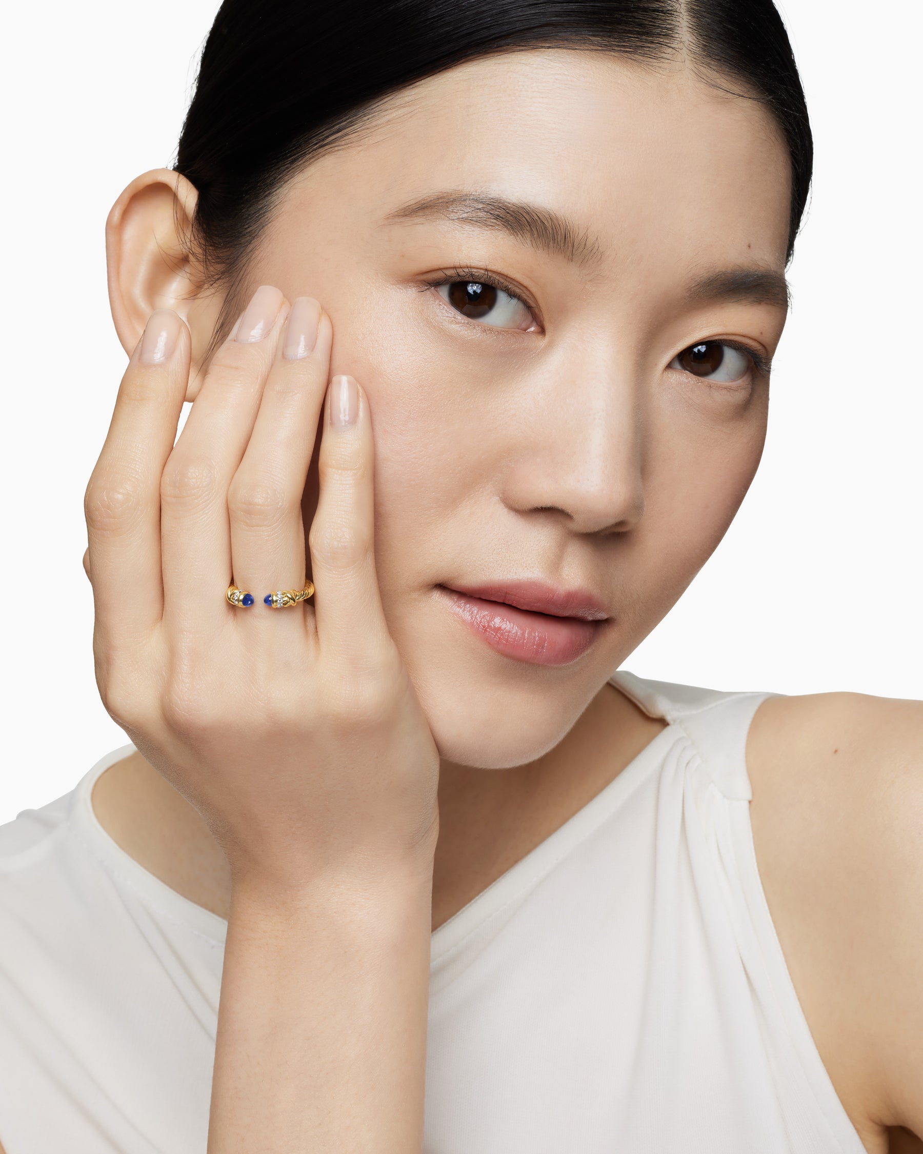 Petite Helena Ring in 18K Yellow Gold with Tanzanite and Diamonds, 2.5mm - Image 8
