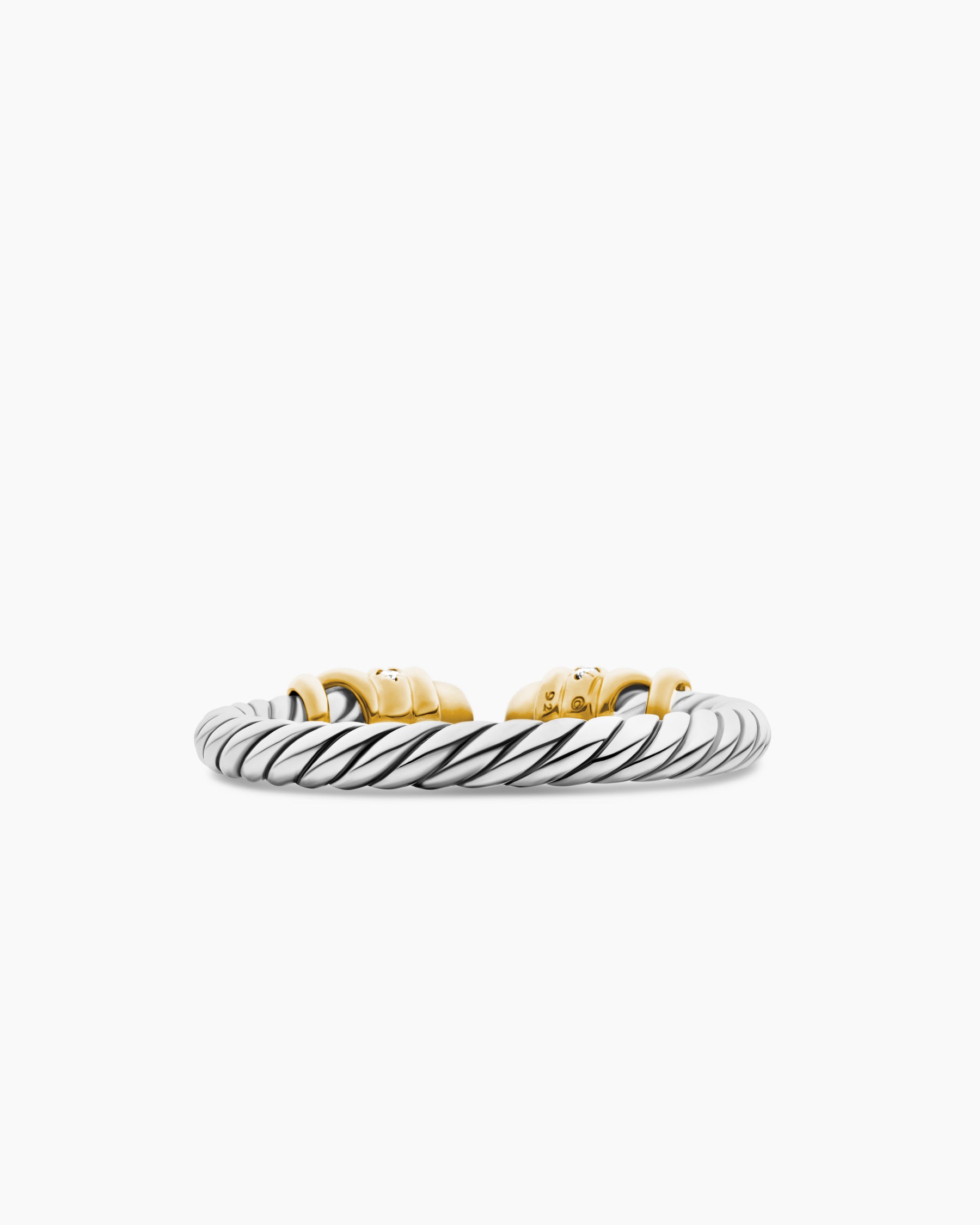 Petite Helena Ring in Sterling Silver with 18K Yellow Gold Domes and Diamonds, 2.5mm - Image 6