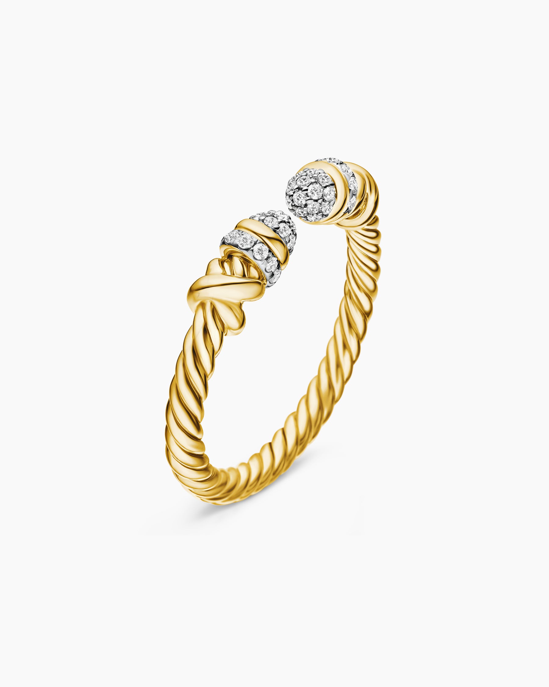 Petite Helena Open Ring in 18K Yellow Gold with Diamonds, 2.5mm - Image 3