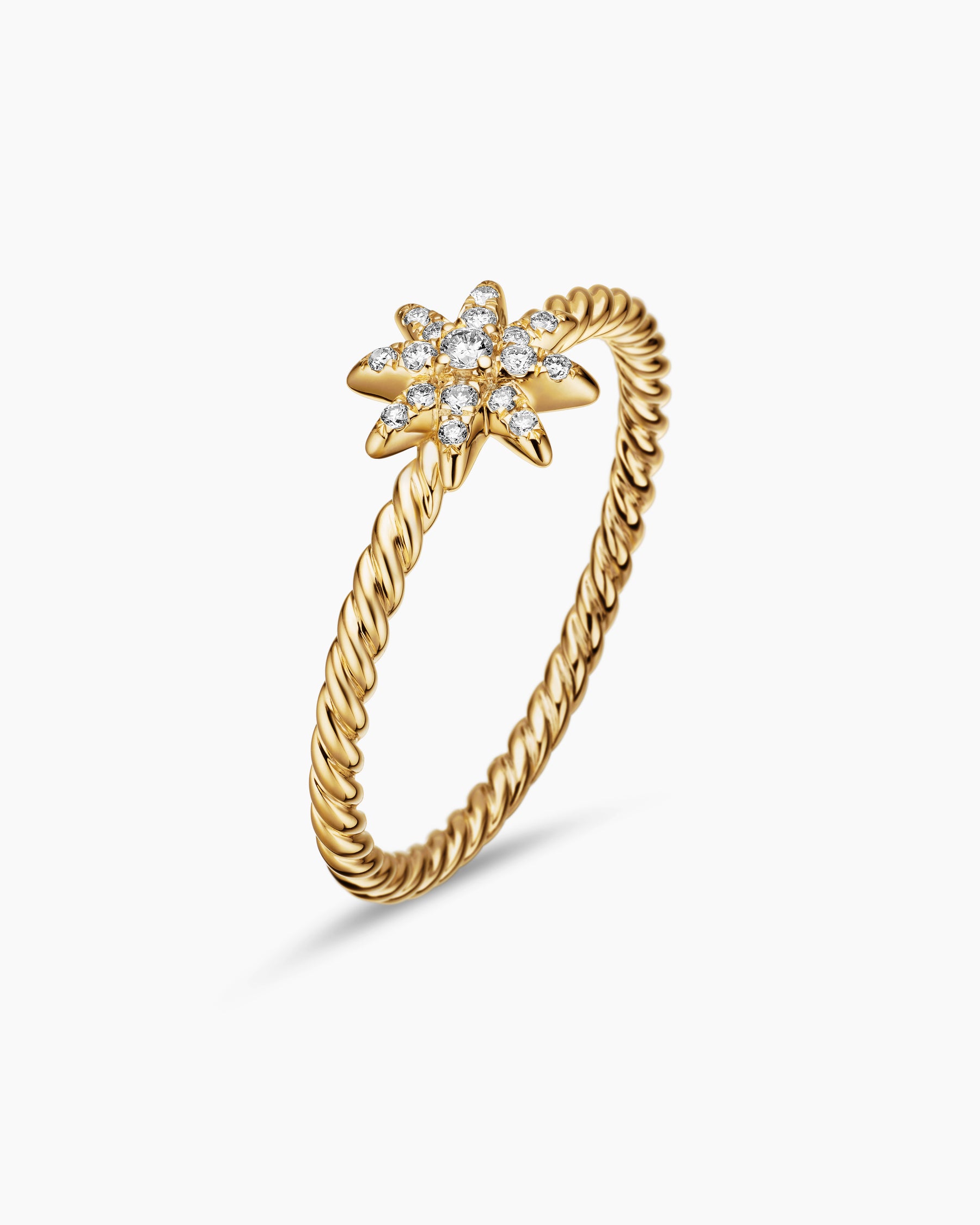 Petite Starburst Station Ring in 18K Yellow Gold with Diamonds, 7.5mm - Image 3
