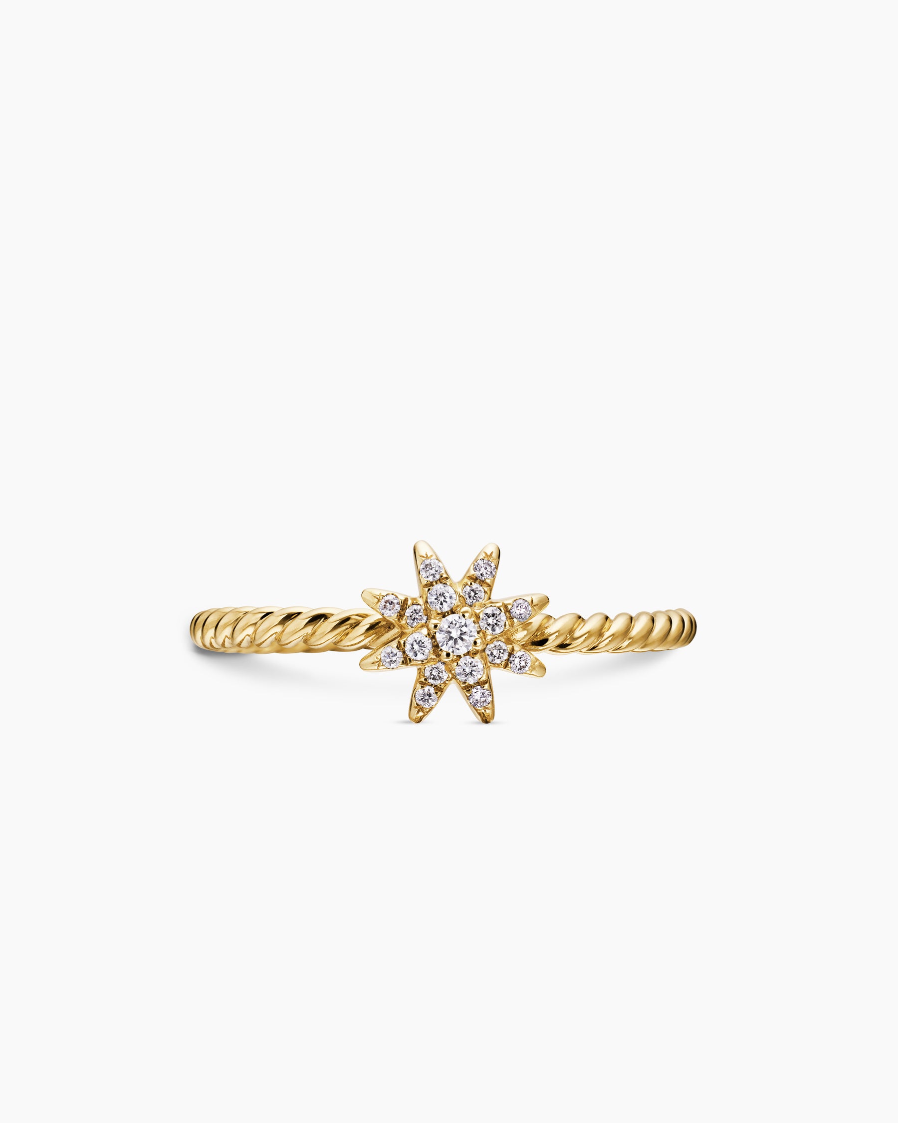 Petite Starburst Station Ring in 18K Yellow Gold with Diamonds, 7.5mm - Image 4