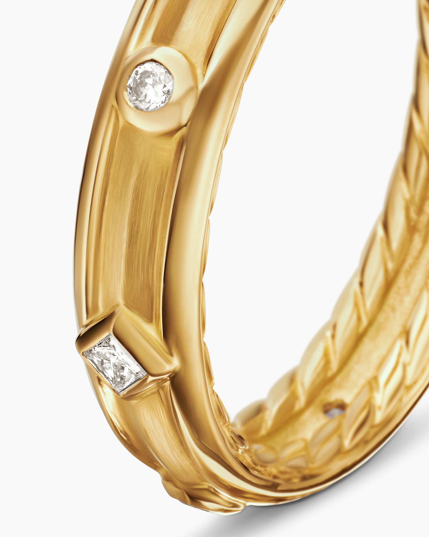 Modern Renaissance Band Ring in 18K Yellow Gold with Diamonds, 4mm - Image 6
