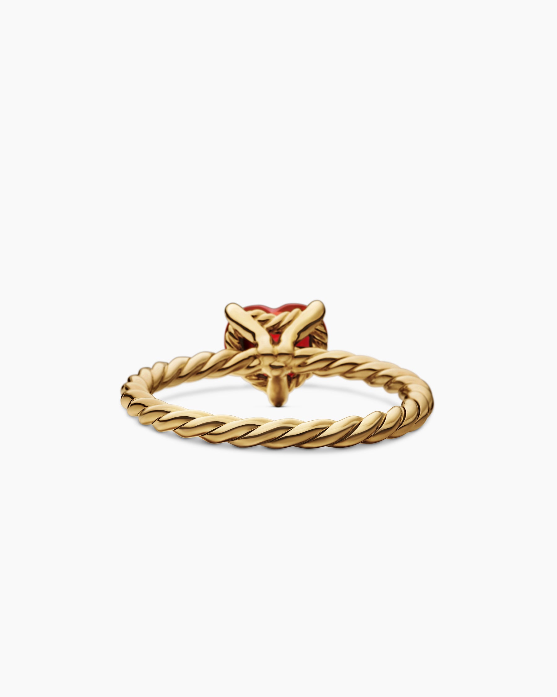 Chatelaine Heart Ring in 18K Yellow Gold with Garnet, 7mm - Image 6