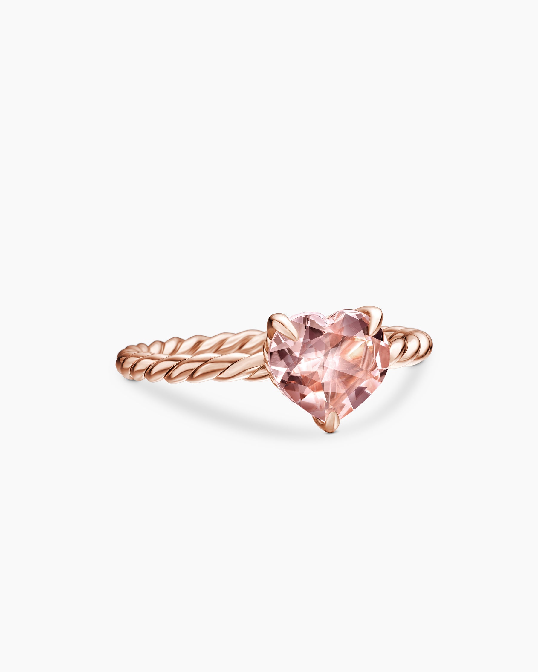 Chatelaine Heart Ring in 18K Rose Gold with Morganite, 7mm