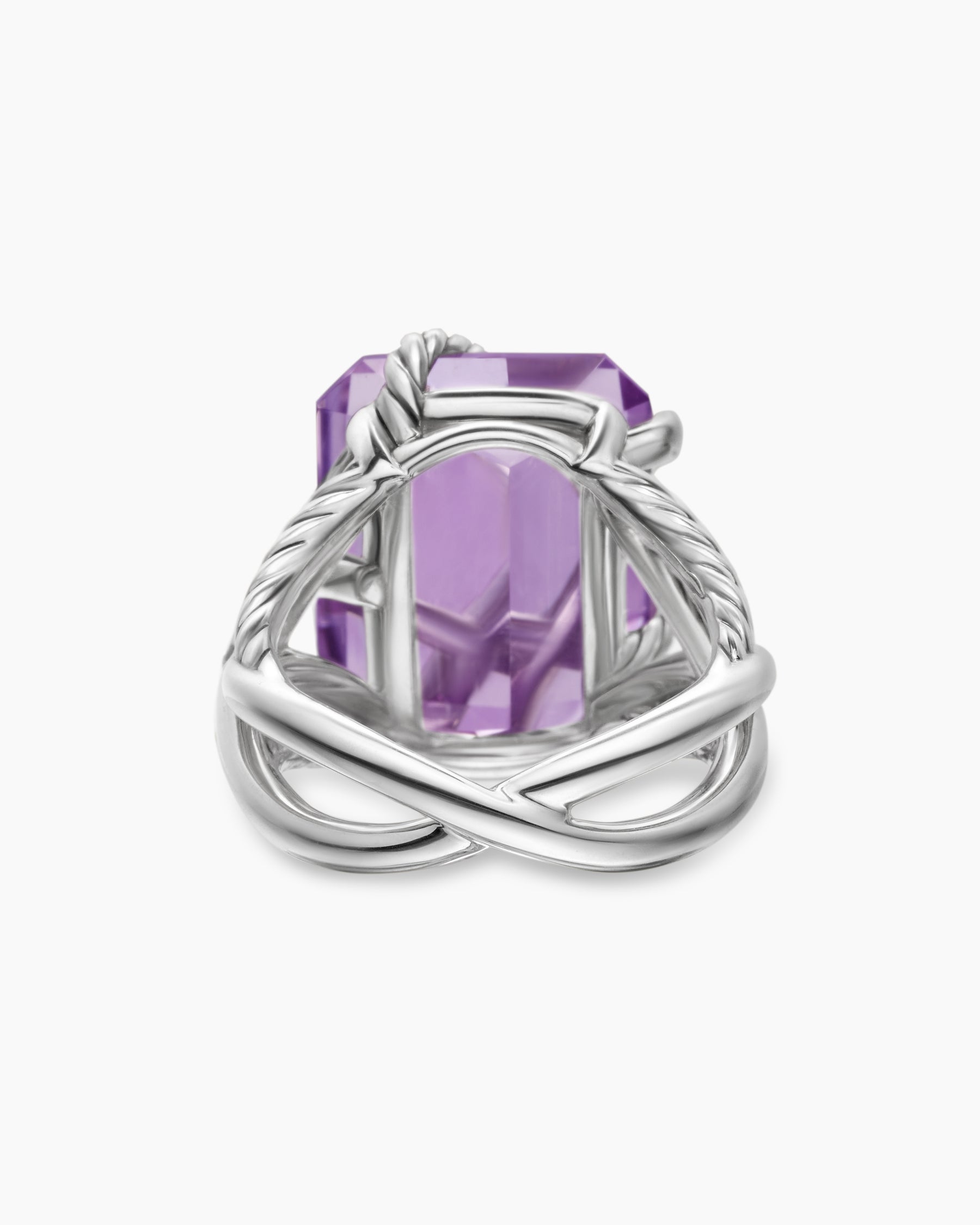 Cable Wrap Ring in Sterling Silver with Lavender Amethyst and Diamonds, 20.4mm - Image 4