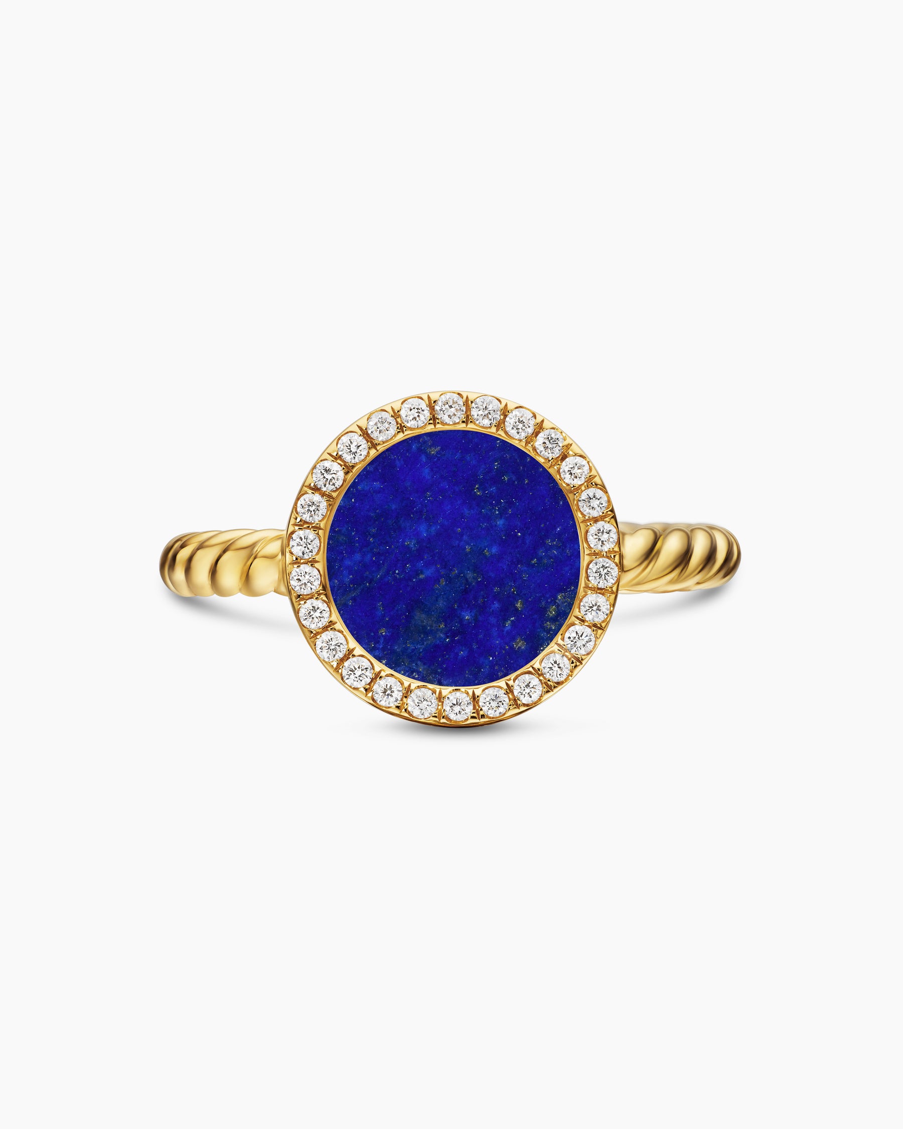 Petite DY Elements Ring in 18K Yellow Gold with Lapis and Diamonds, 11.3mm - Image 4