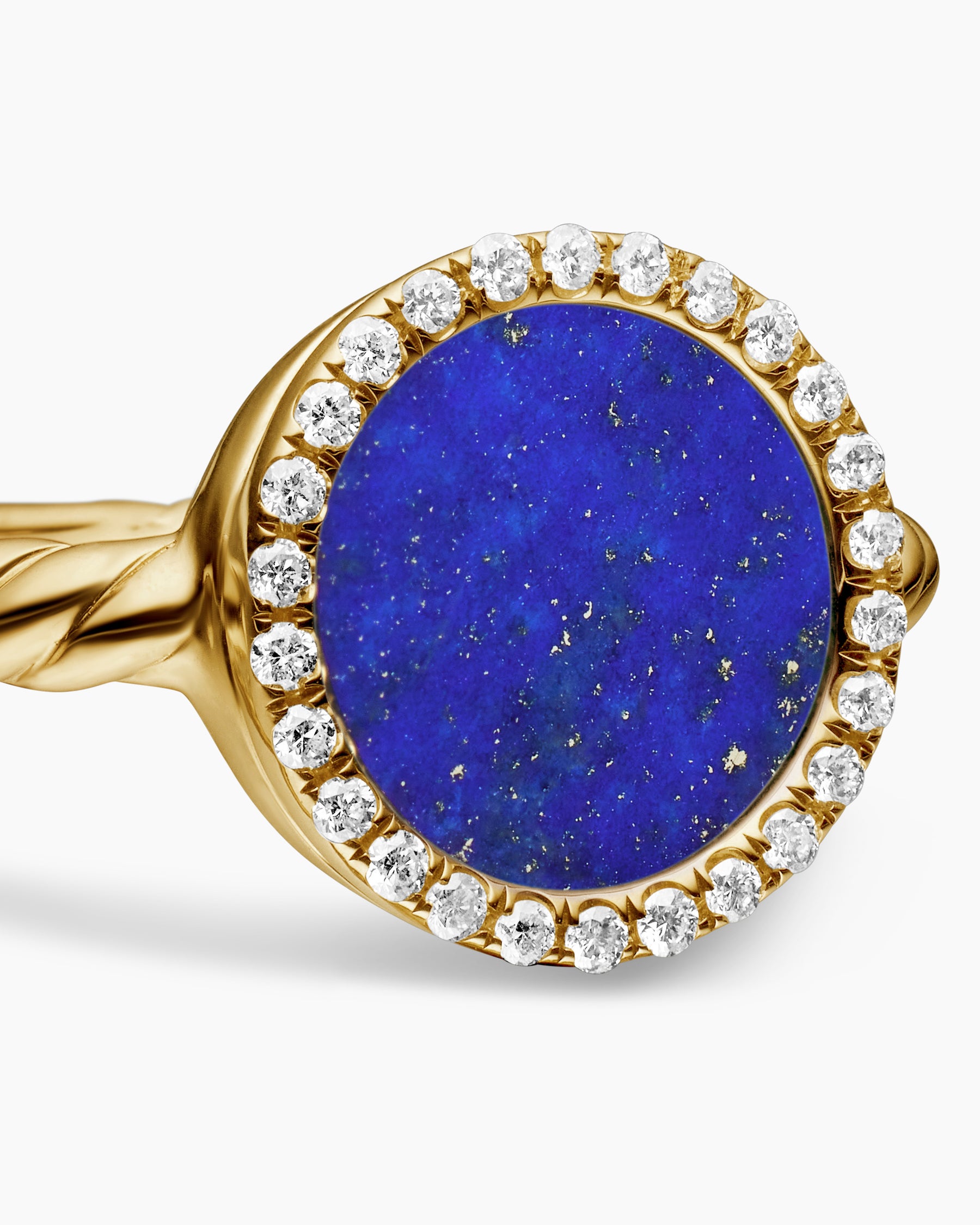 Petite DY Elements Ring in 18K Yellow Gold with Lapis and Diamonds, 11.3mm - Image 5