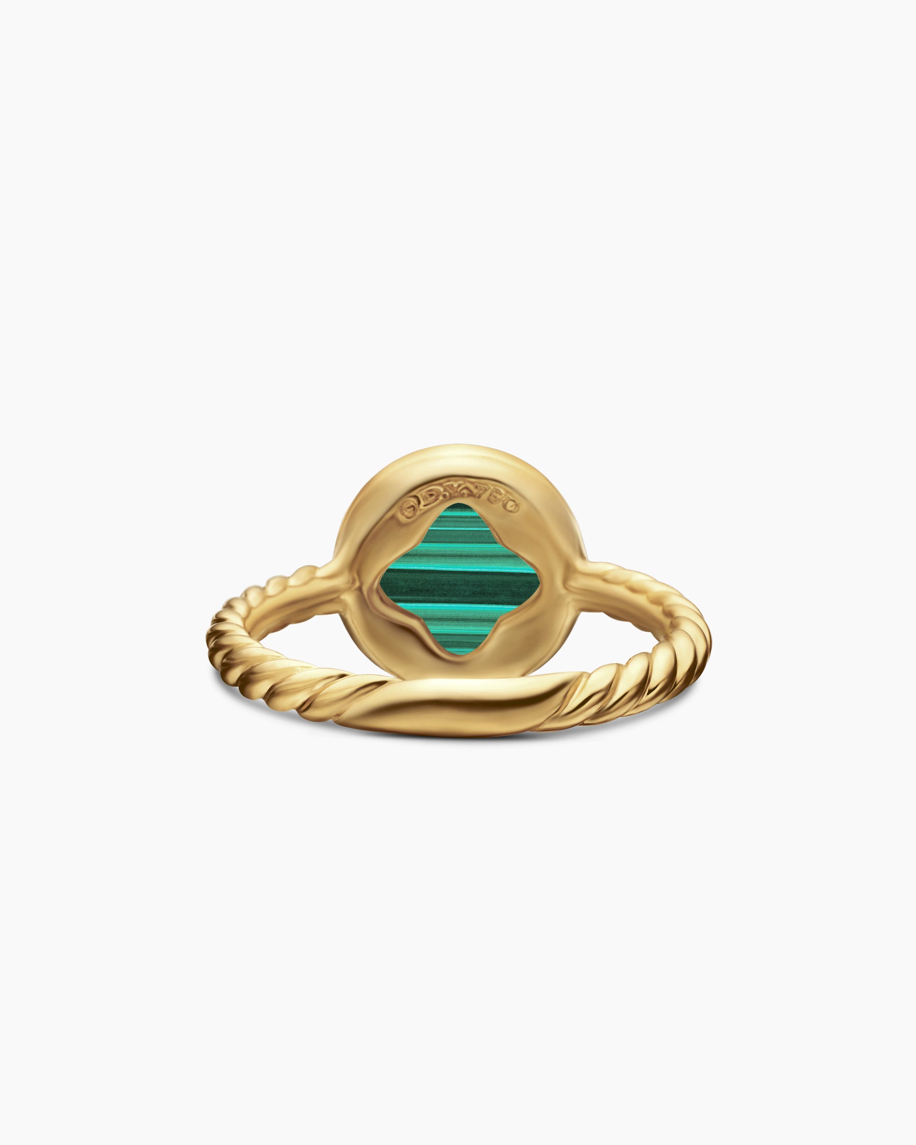 Petite DY Elements Ring in 18K Yellow Gold with Malachite and Diamonds, 11.3mm - Image 6