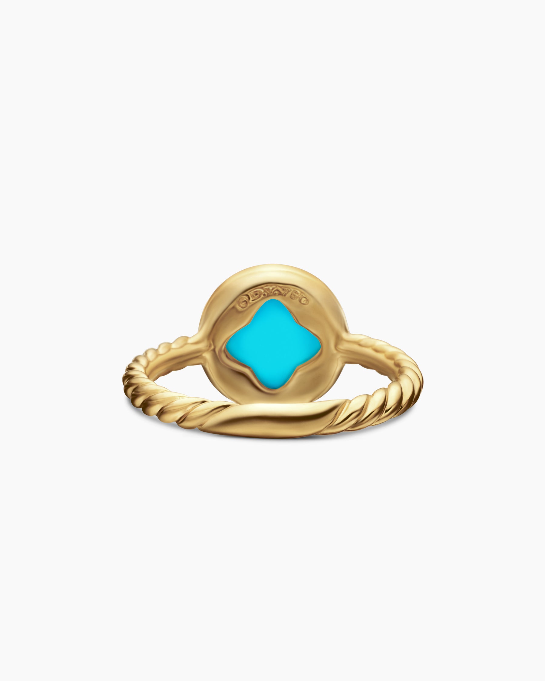 Petite DY Elements Ring in 18K Yellow Gold with Turquoise and Diamonds, 11.3mm - Image 6