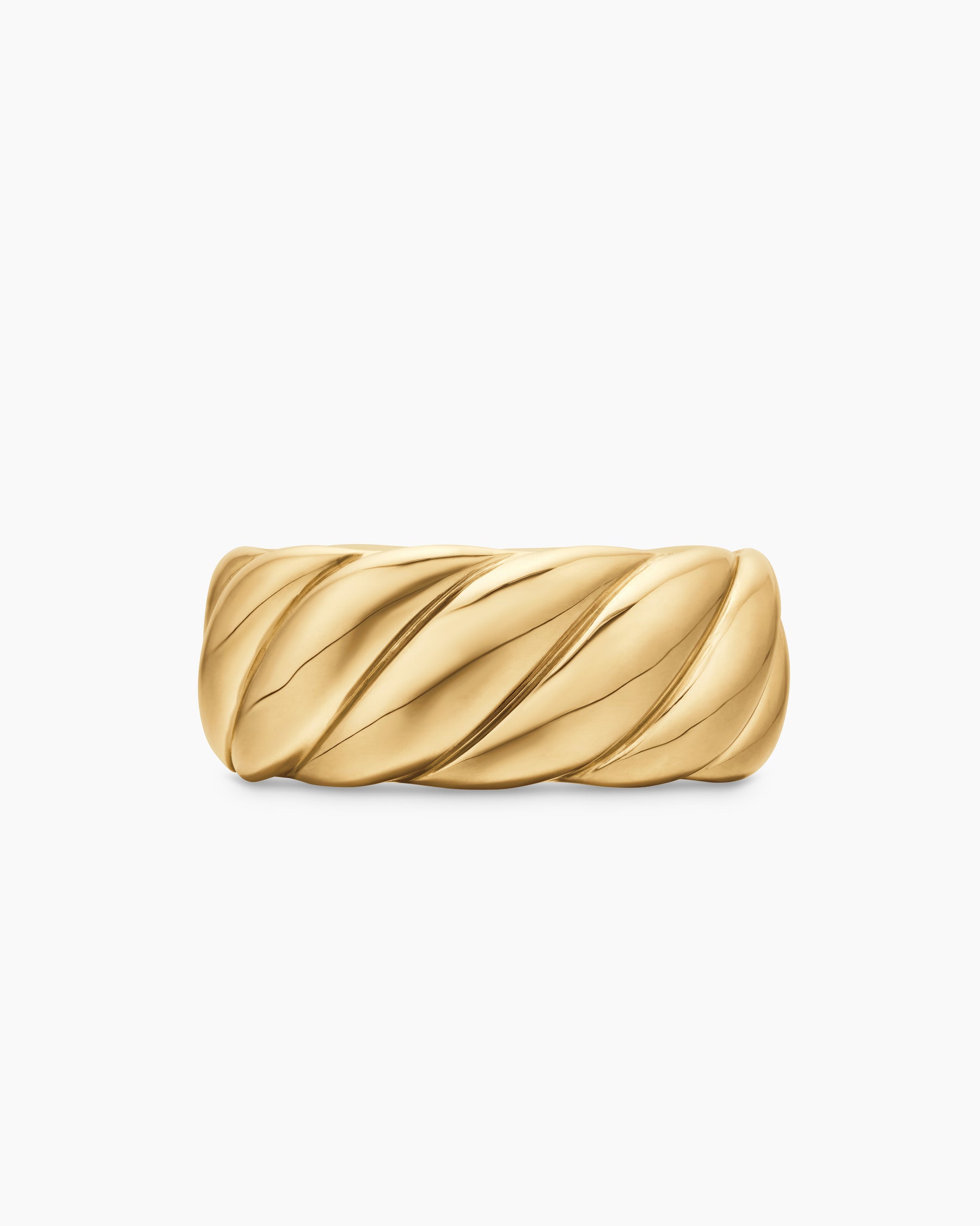 Sculpted Cable Band Ring in 18K Yellow Gold, 9mm - Image 4