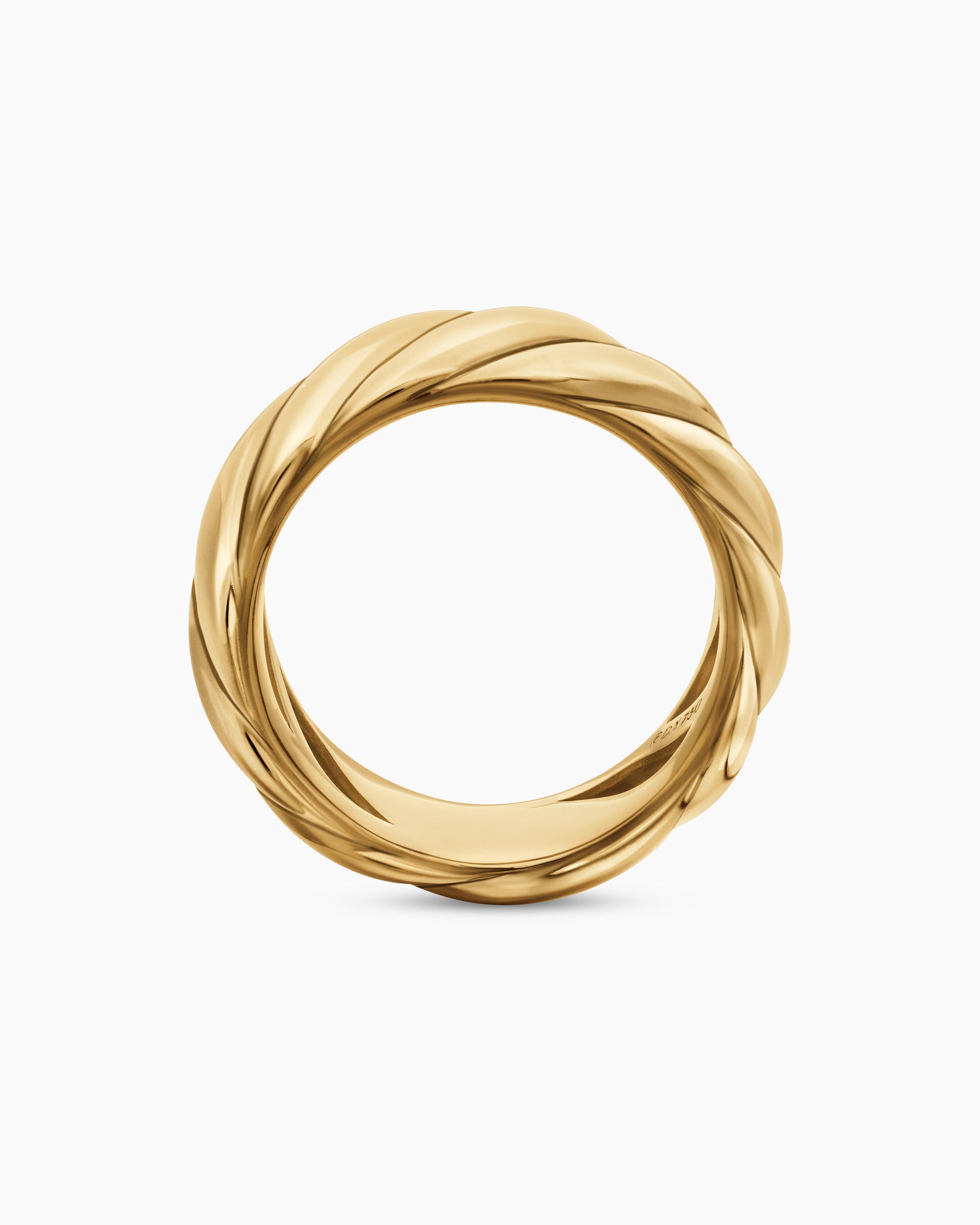 Sculpted Cable Band Ring in 18K Yellow Gold, 9mm - Image 5
