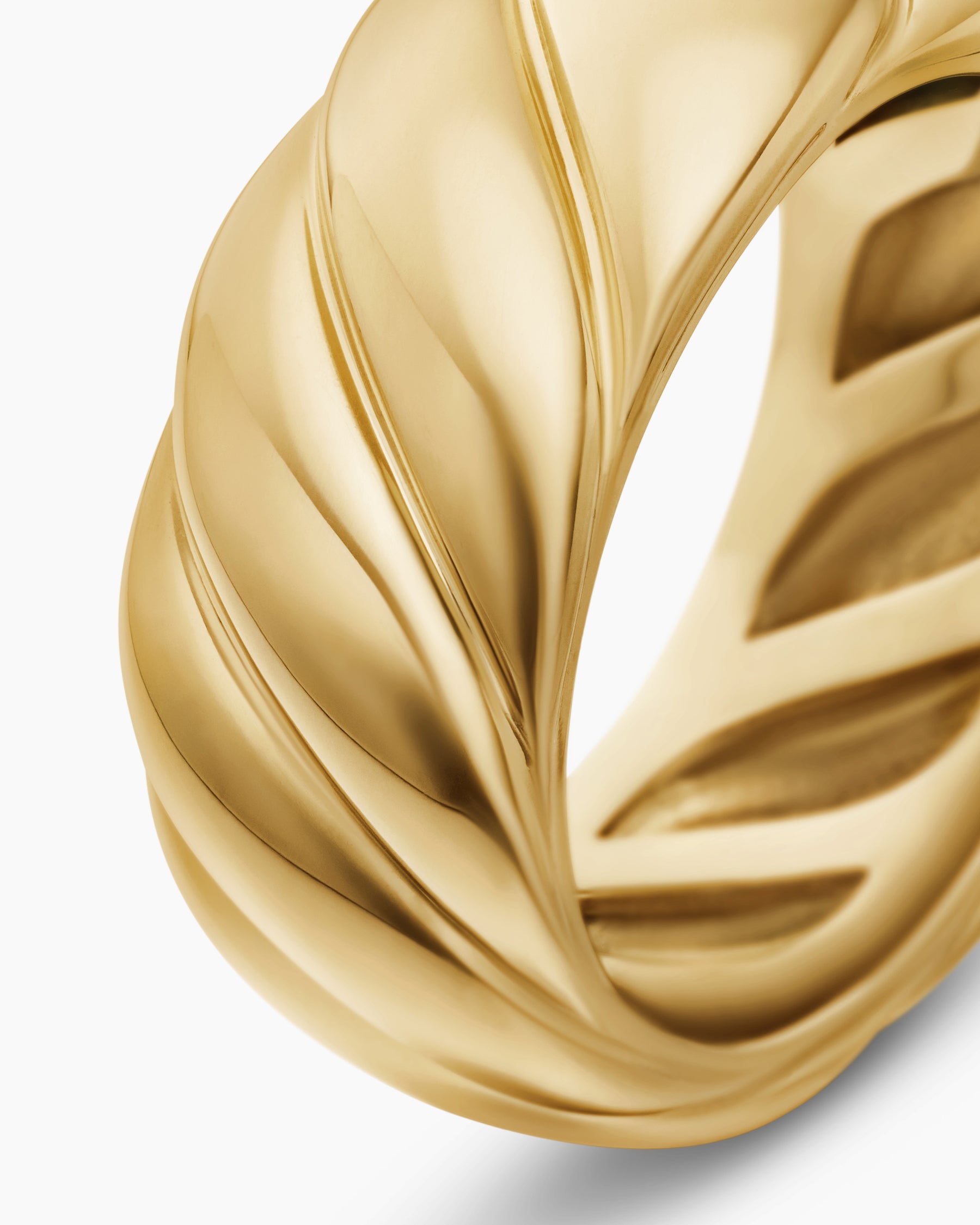 Sculpted Cable Band Ring in 18K Yellow Gold, 9mm - Image 6