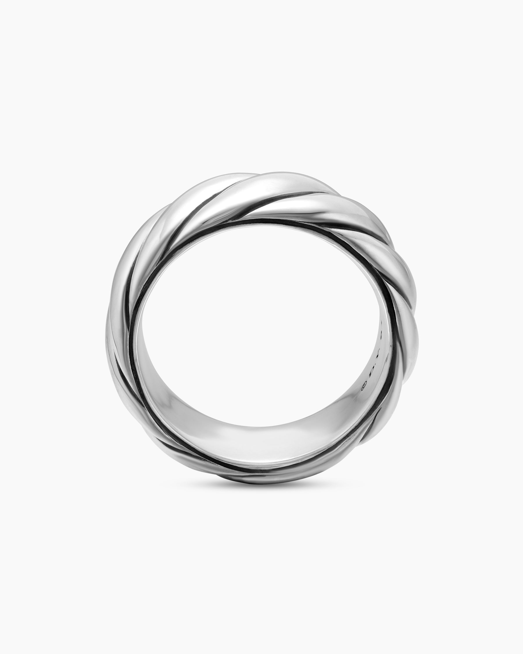 Sculpted Cable Band Ring in Sterling Silver, 9mm - Image 5