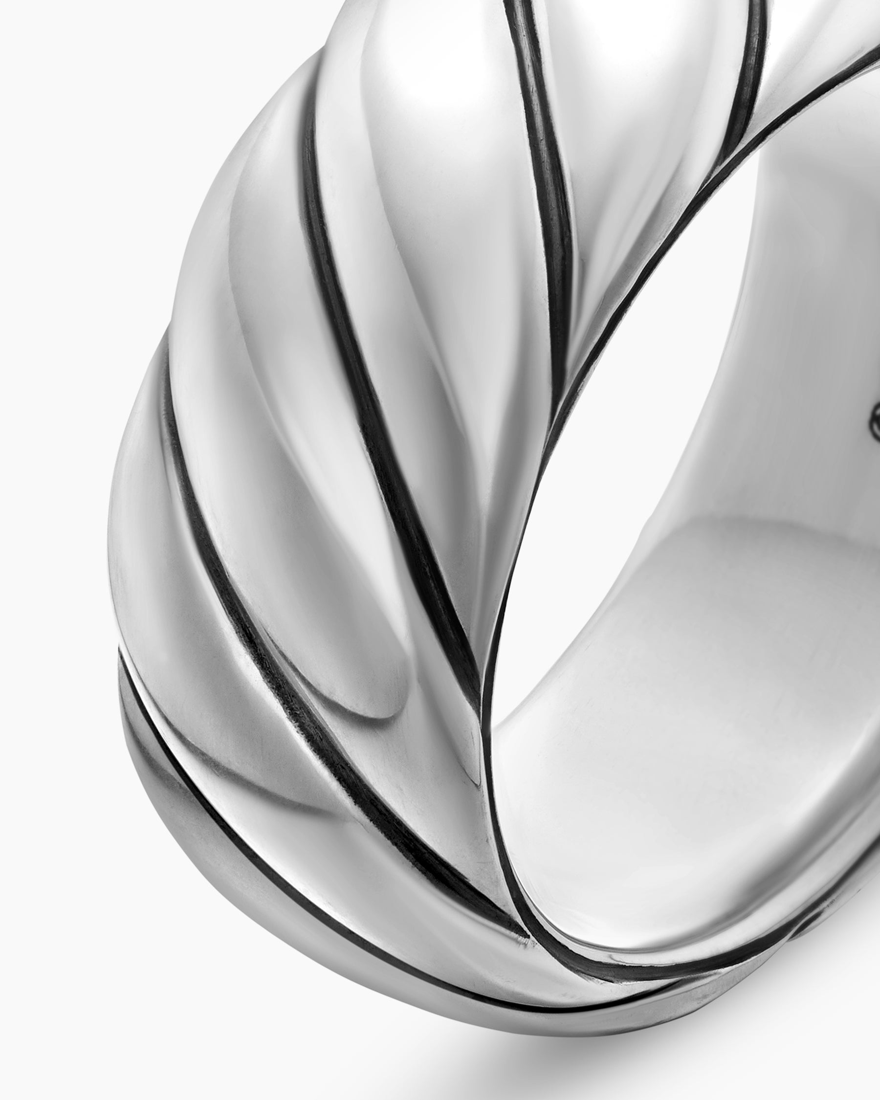 Sculpted Cable Band Ring in Sterling Silver, 9mm - Image 6
