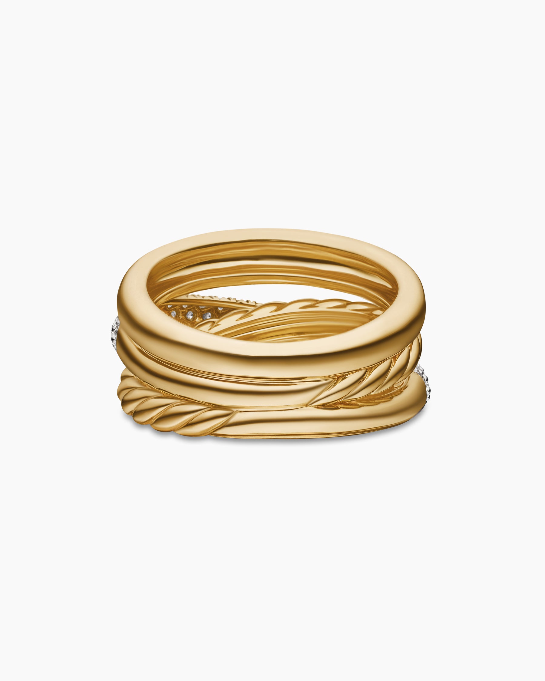 Pavé Crossover Five Row Ring in 18K Yellow Gold with Diamonds, 17.7mm - Image 6