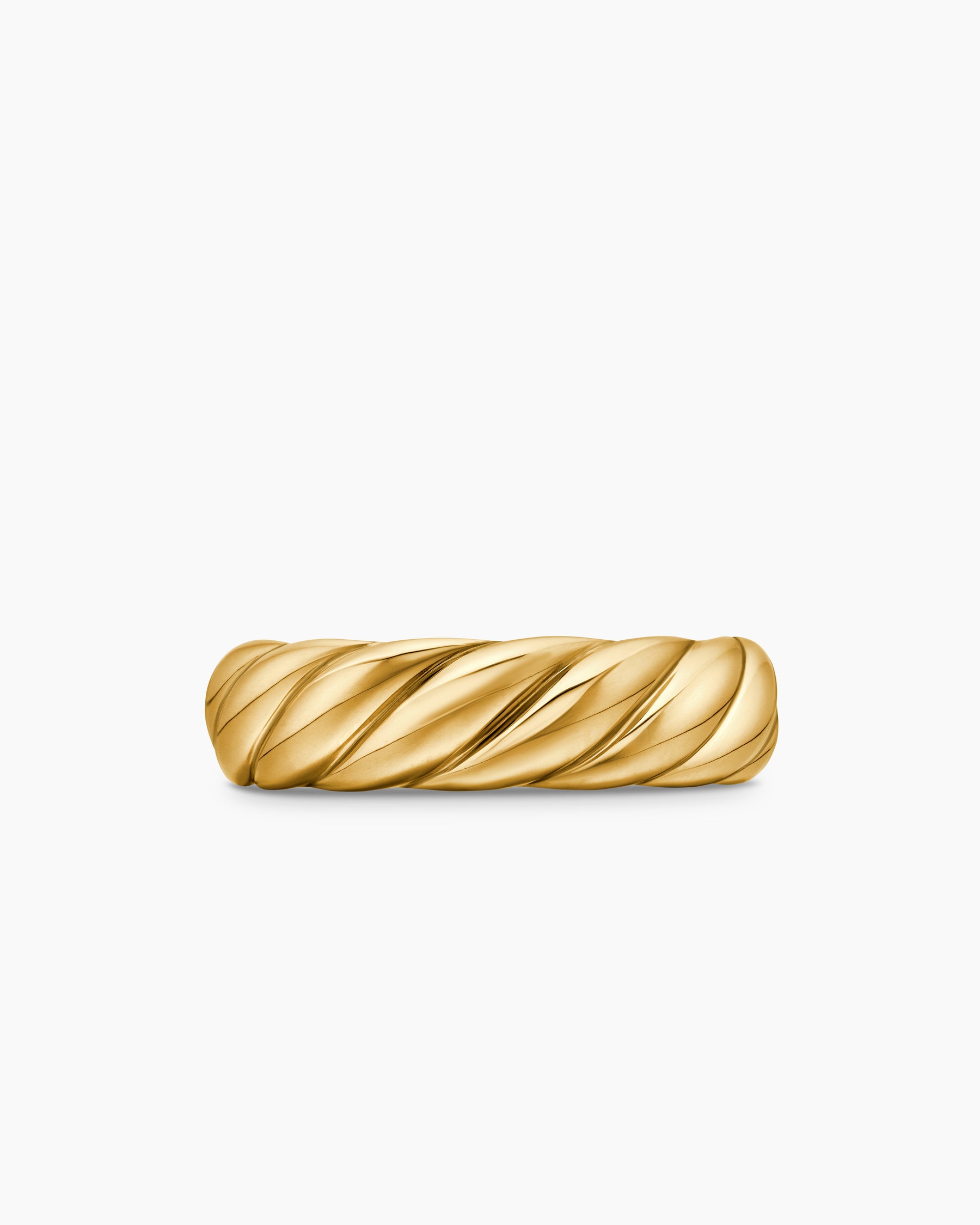 Sculpted Cable Band Ring in 18K Yellow Gold, 6mm - Image 4