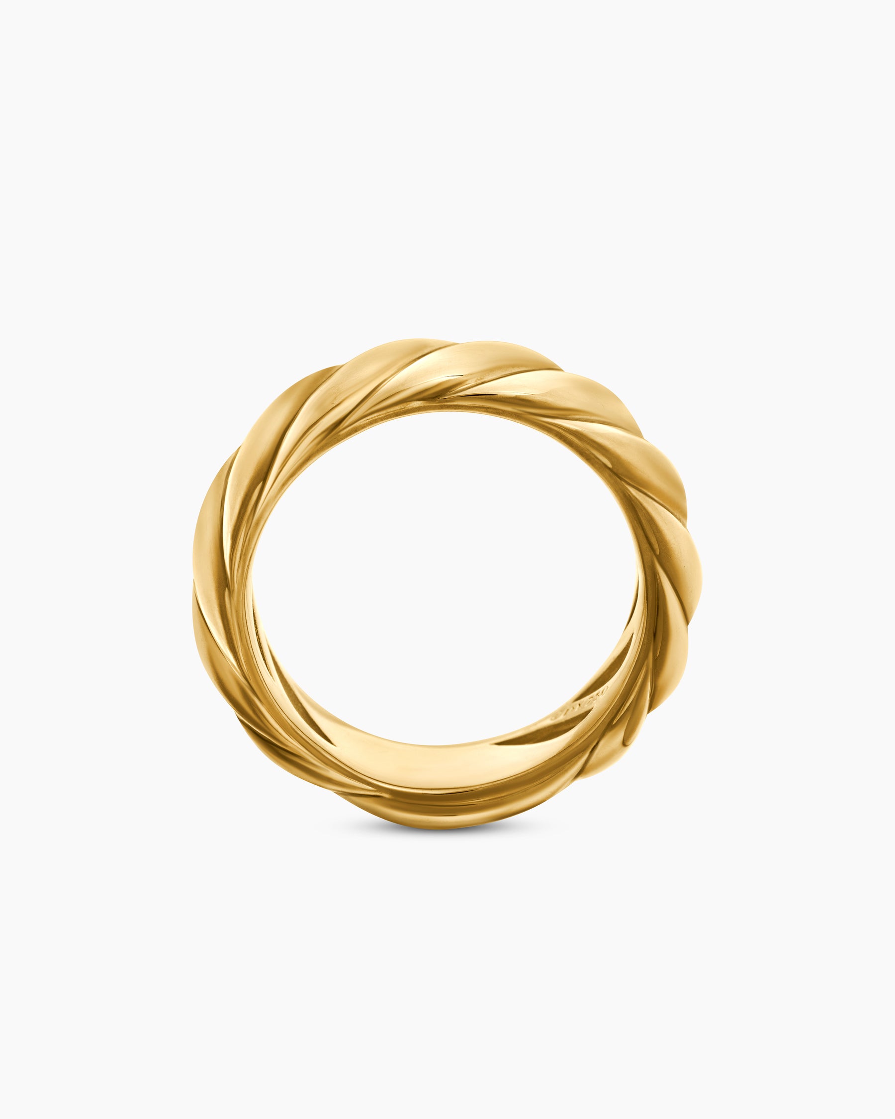 Sculpted Cable Band Ring in 18K Yellow Gold, 6mm - Image 5