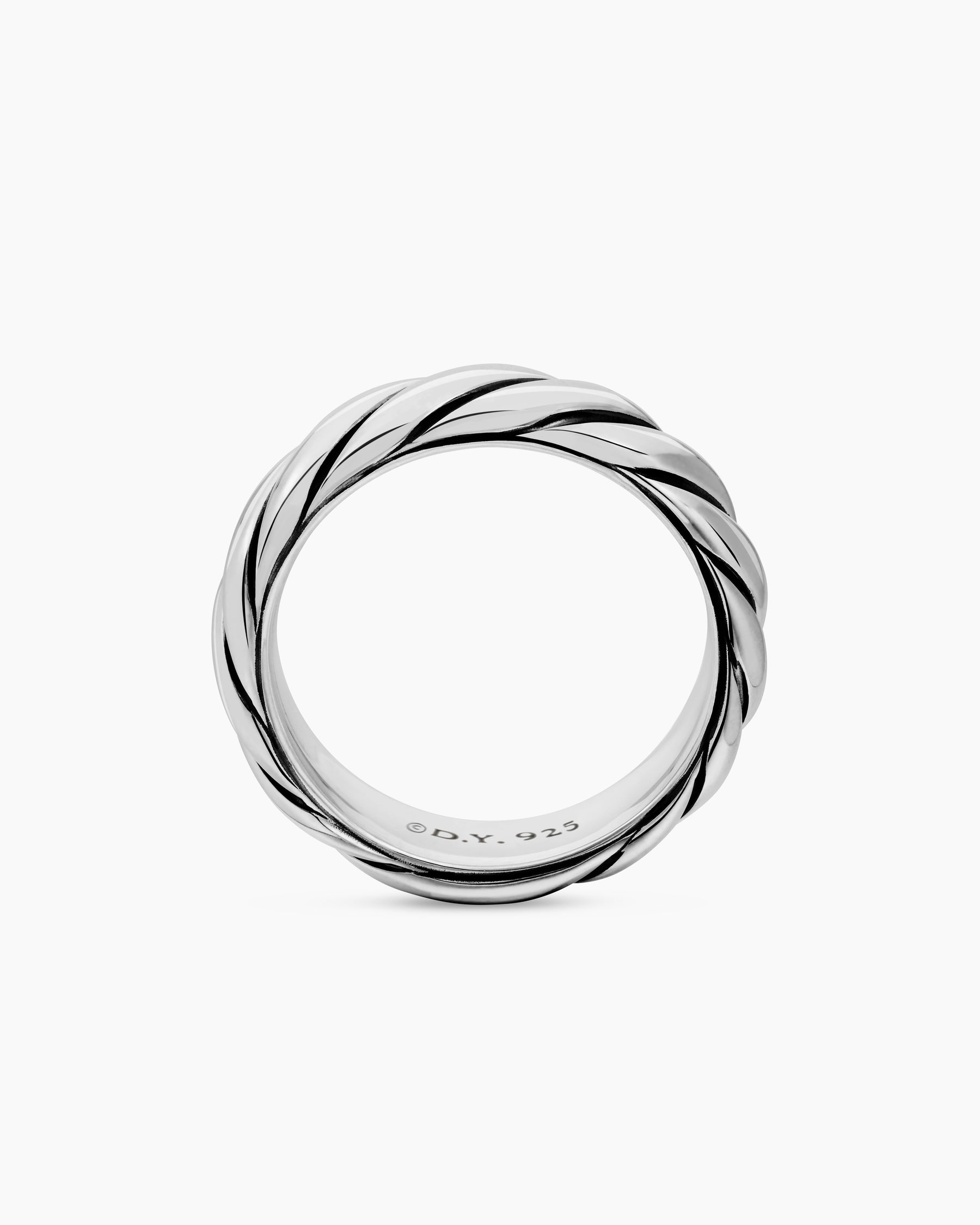Sculpted Cable Band Ring in Sterling Silver, 6mm - Image 5