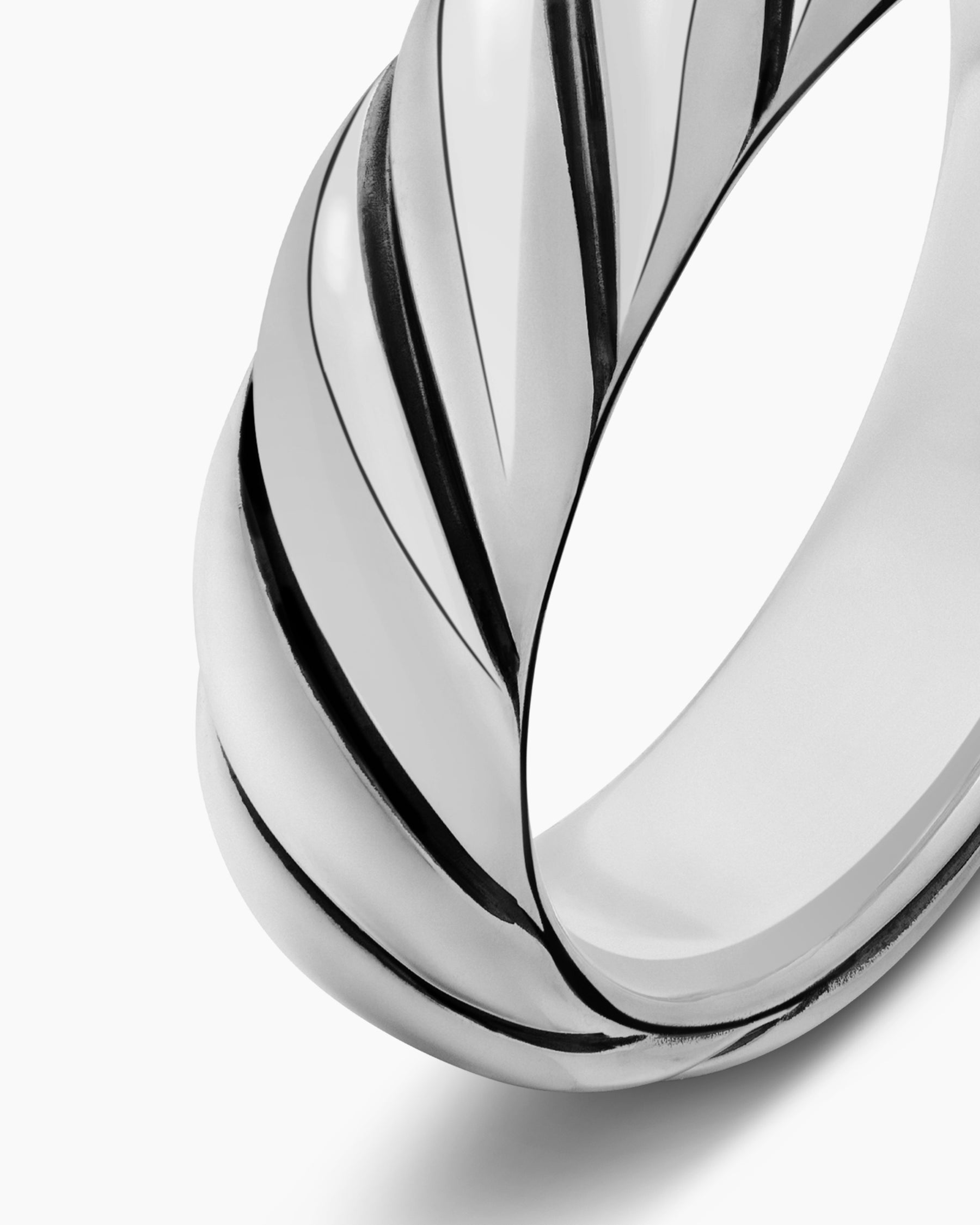 Sculpted Cable Band Ring in Sterling Silver, 6mm - Image 6