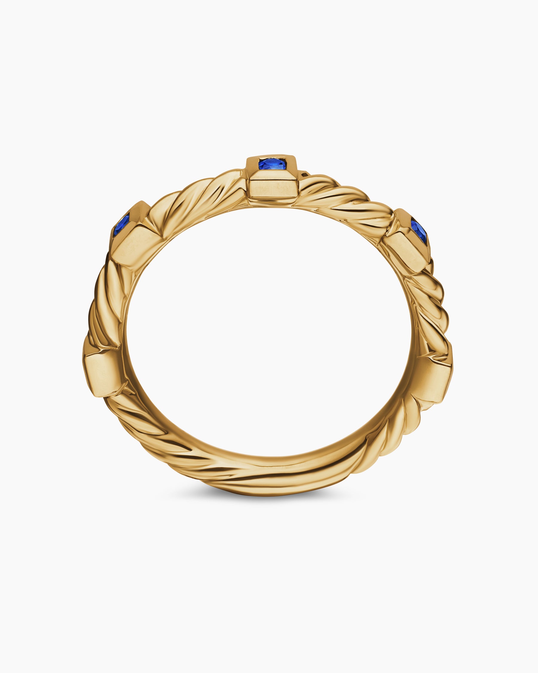 Cable Collectibles Stack Ring in 18K Yellow Gold with Blue Sapphires, 2mm - Image 5
