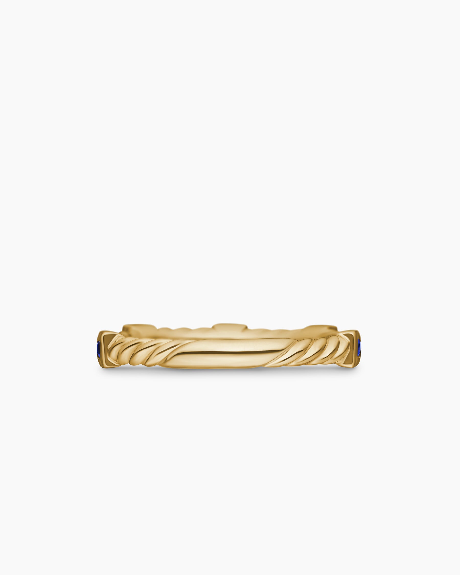 Cable Collectibles Stack Ring in 18K Yellow Gold with Blue Sapphires, 2mm - Image 6