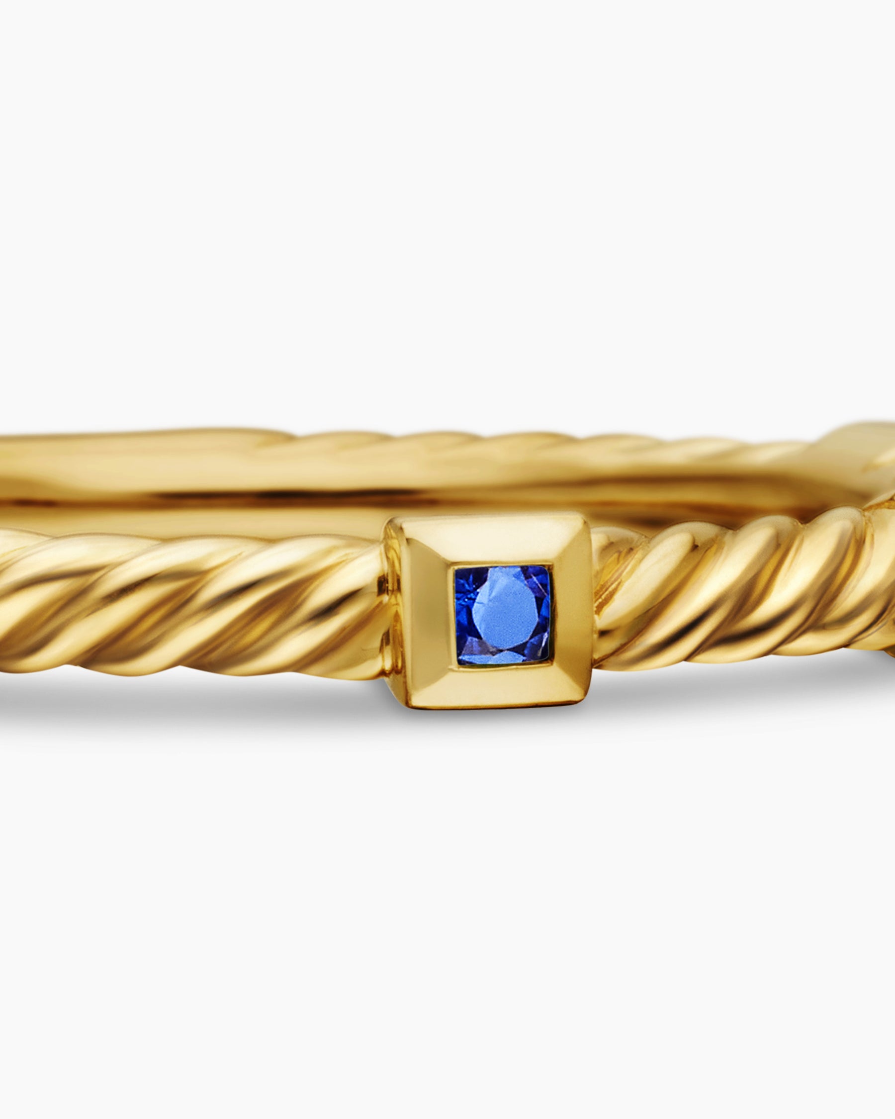 Cable Collectibles Stack Ring in 18K Yellow Gold with Blue Sapphires, 2mm - Image 7