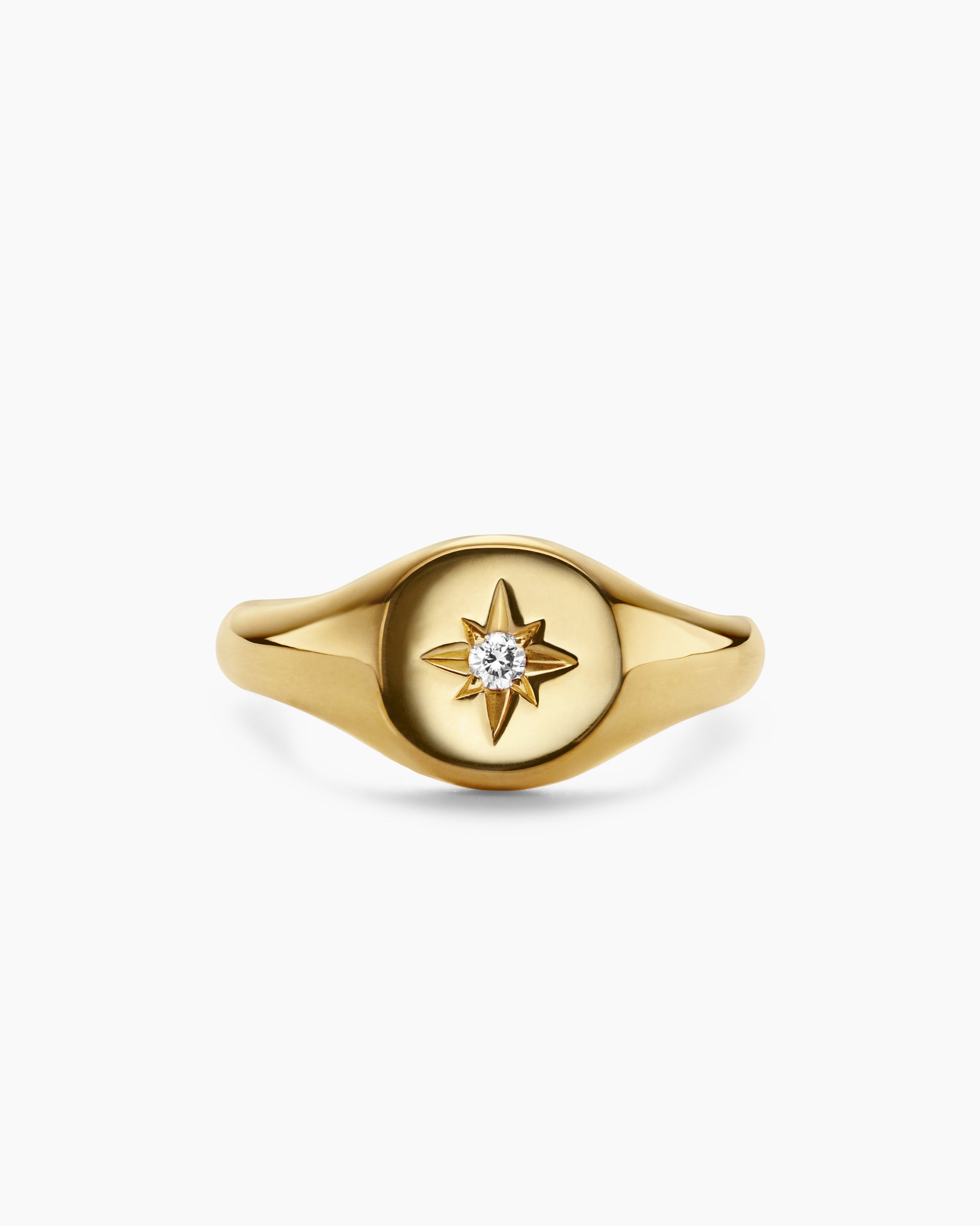 Cable Collectibles Starset Pinky Ring in 18K Yellow Gold with Center Diamond, 7mm - Image 4