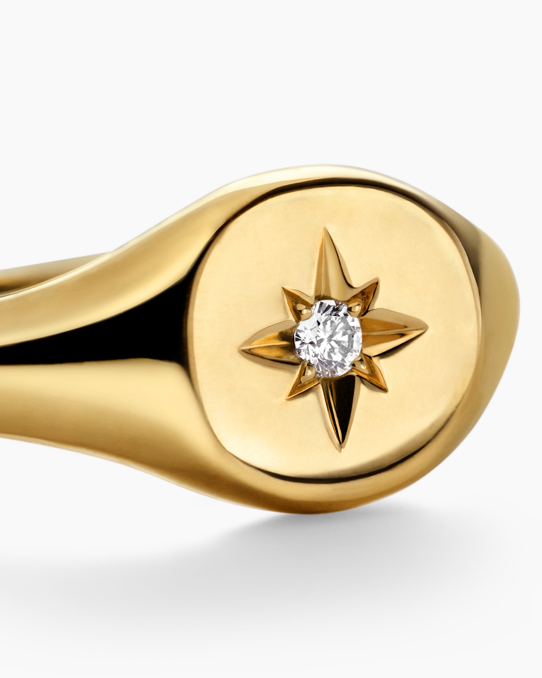 Cable Collectibles Starset Pinky Ring in 18K Yellow Gold with Center Diamond, 7mm - Image 5