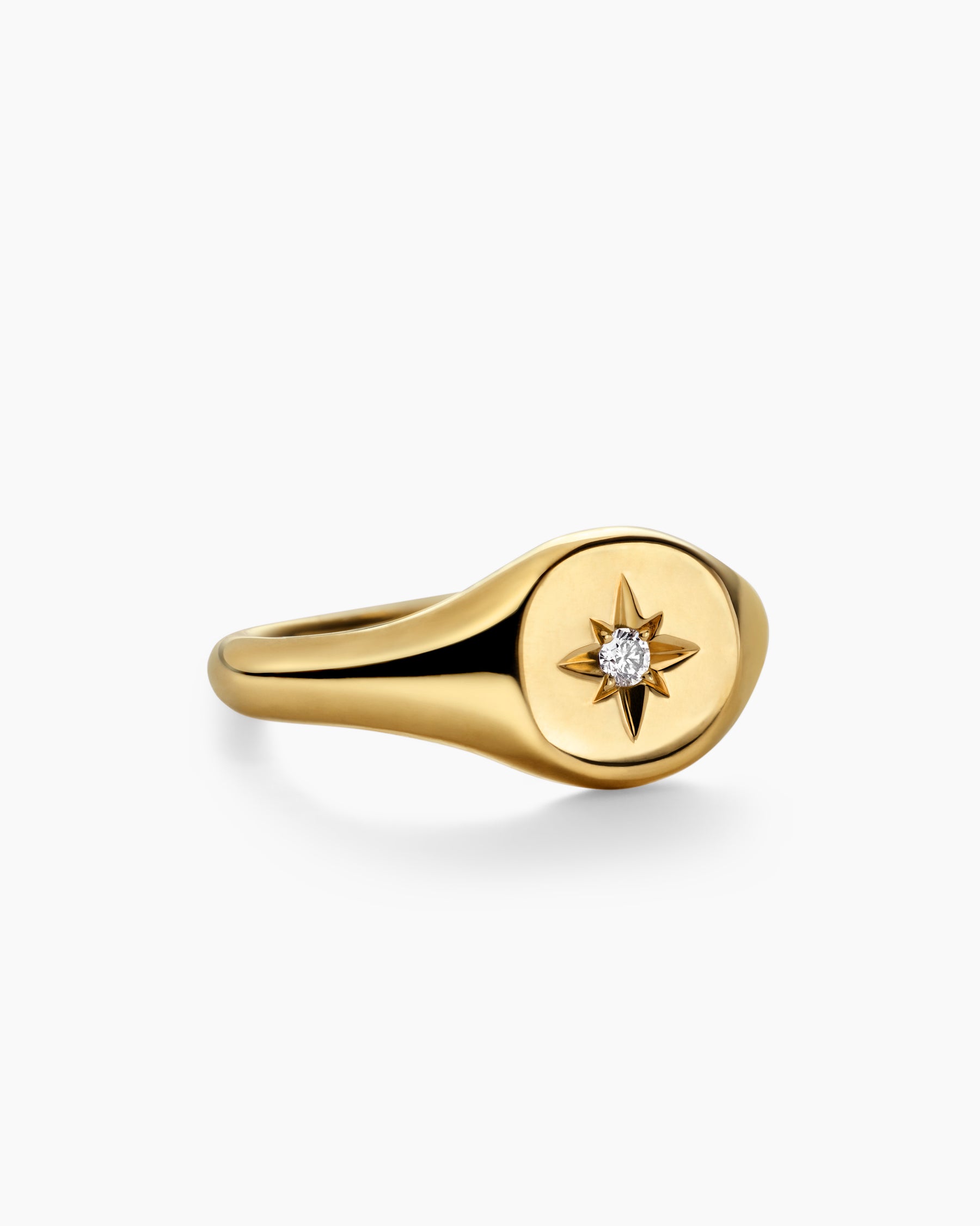 Cable Collectibles Starset Pinky Ring in 18K Yellow Gold with Center Diamond, 7mm