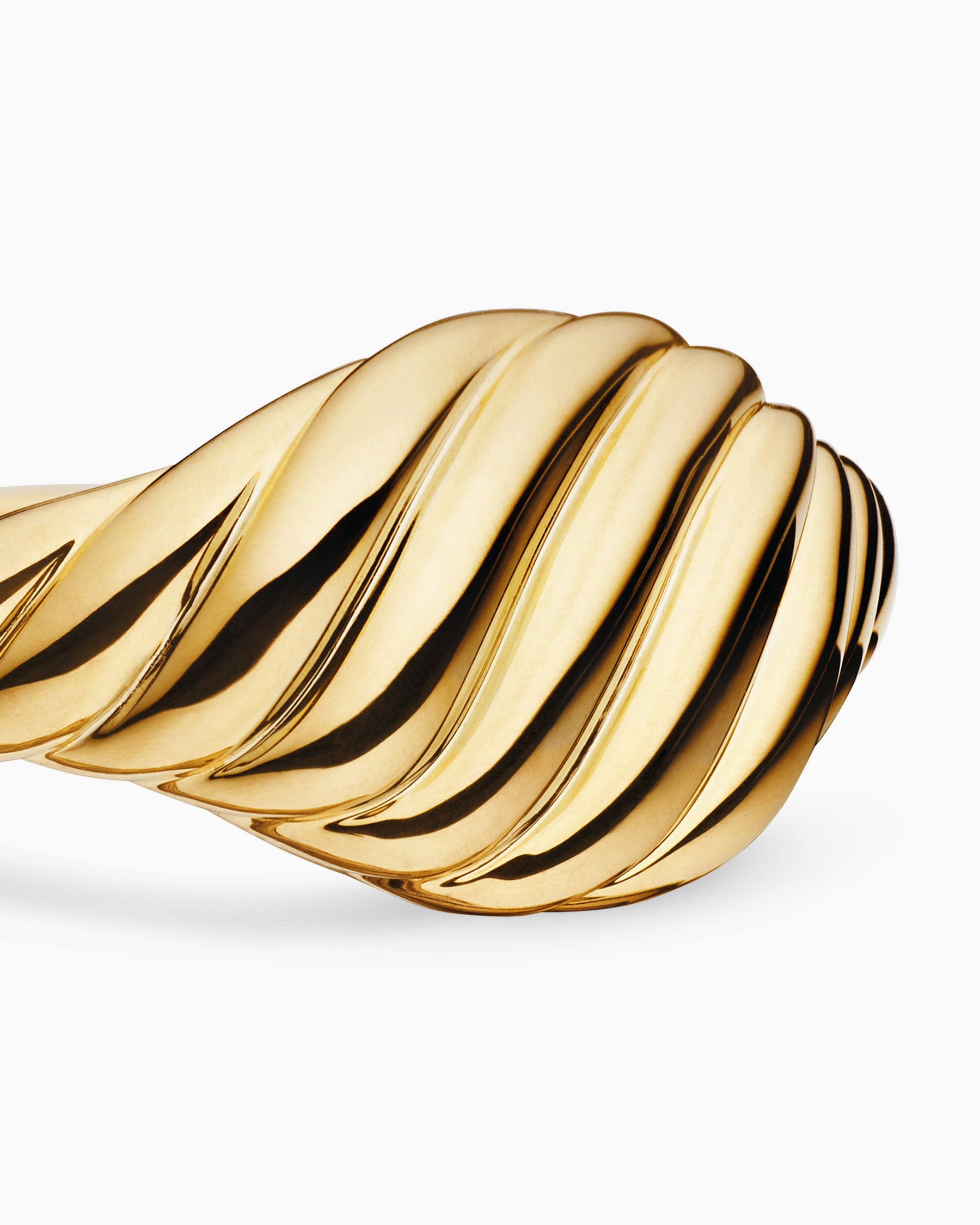 Sculpted Cable Micro Pinky Ring in 18K Yellow Gold, 7mm - Image 5