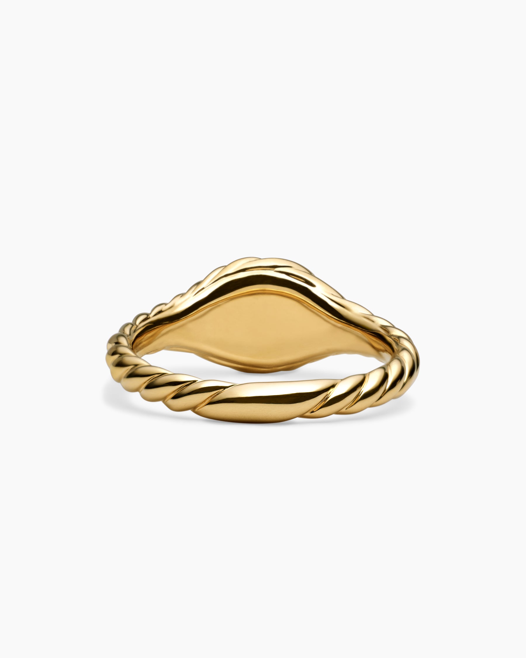 Sculpted Cable Micro Pinky Ring in 18K Yellow Gold, 7mm - Image 6