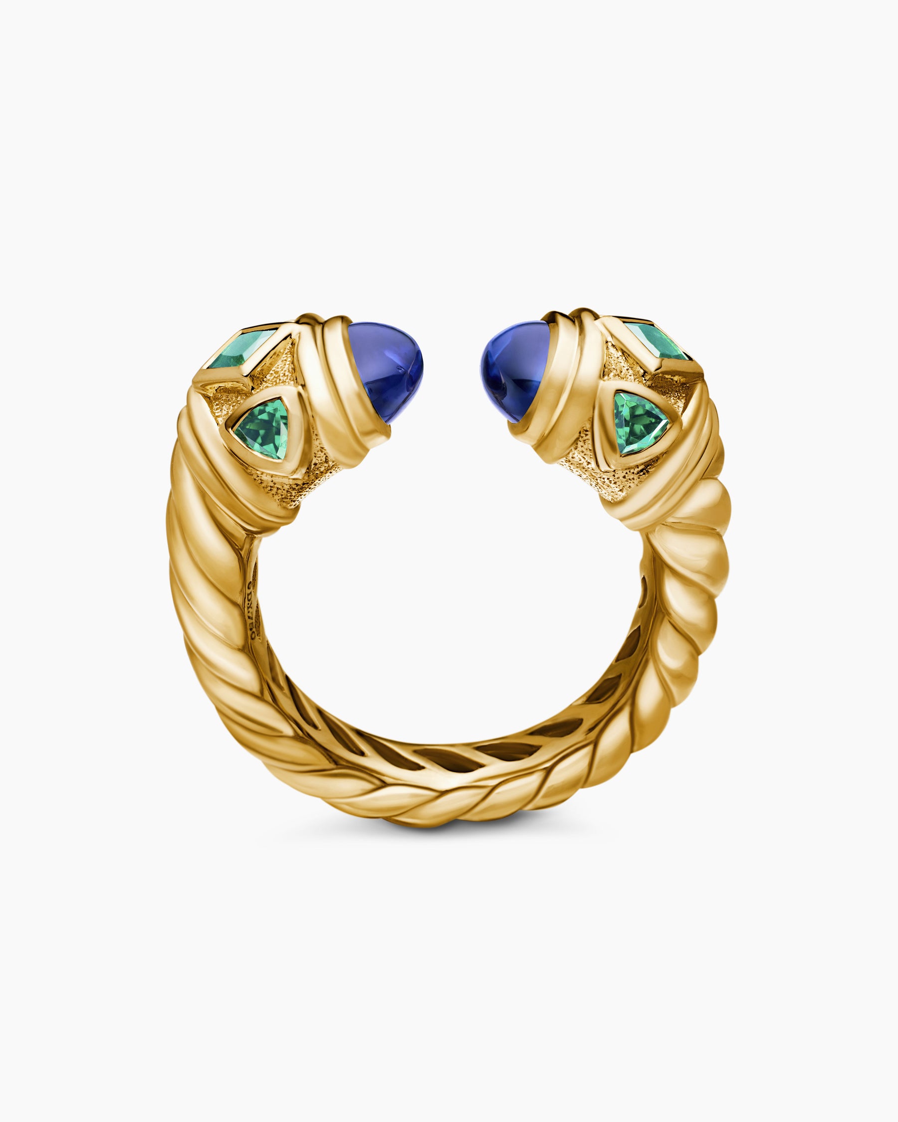 Renaissance Color Ring in 18K Yellow Gold with Tanzanite and Tsavorites, 10mm - Image 5