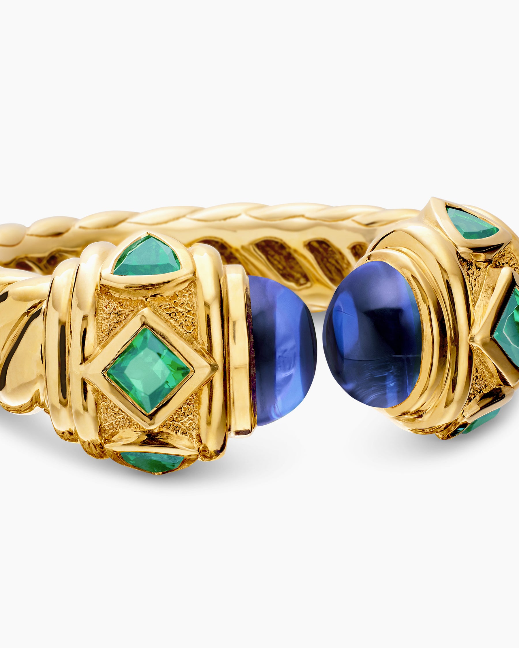 Renaissance Color Ring in 18K Yellow Gold with Tanzanite and Tsavorites, 10mm - Image 7