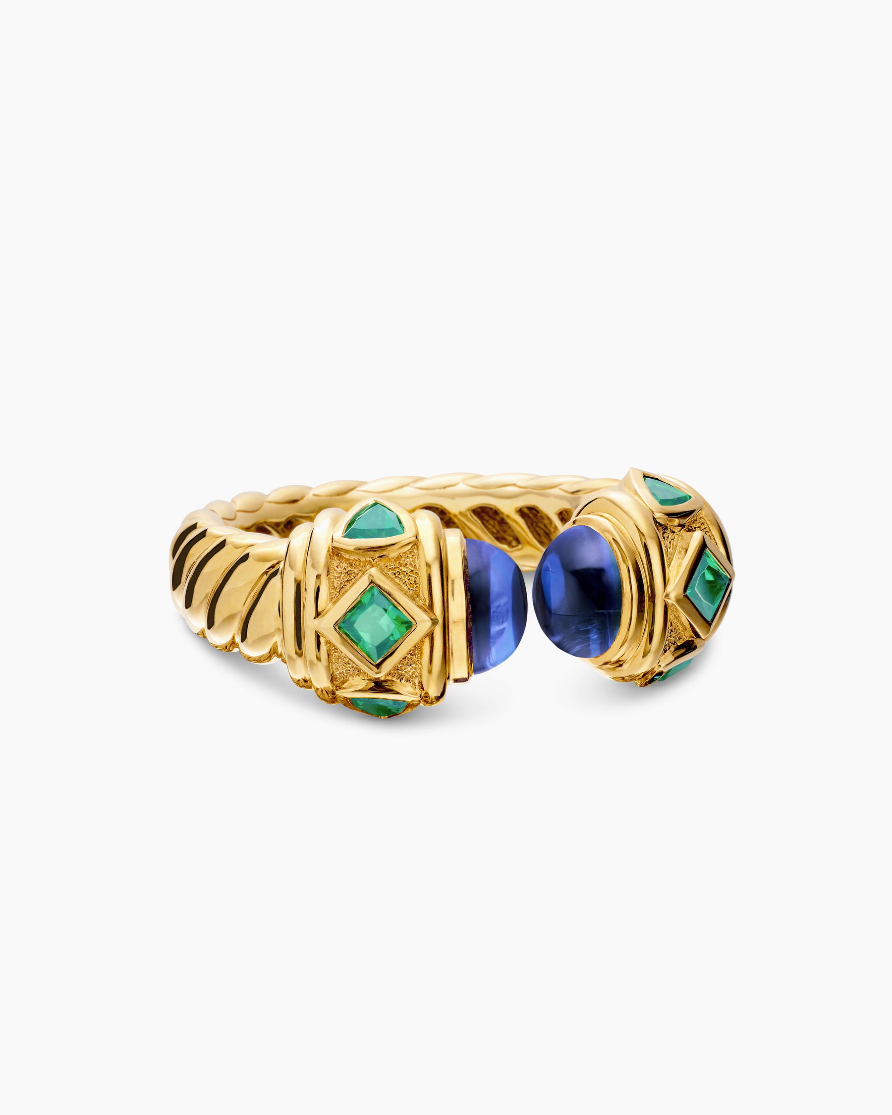 Renaissance Color Ring in 18K Yellow Gold with Tanzanite and Tsavorites, 10mm