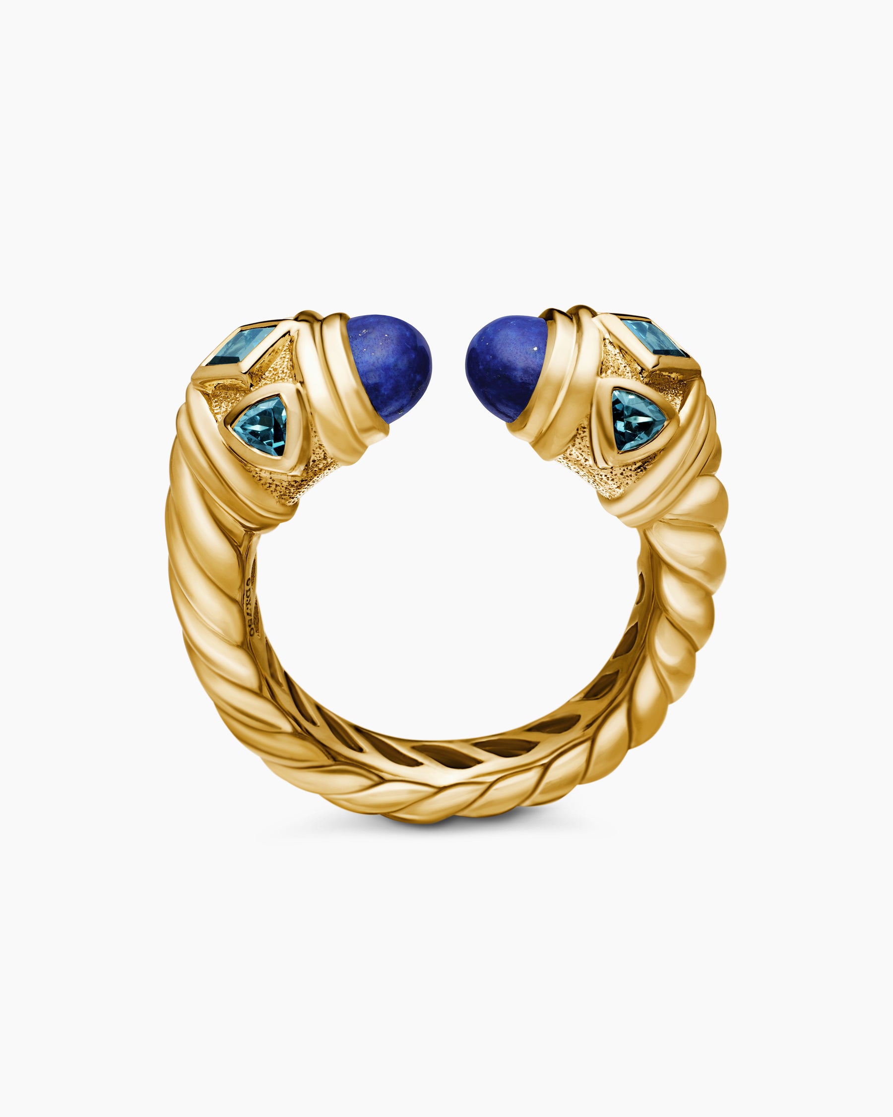 Renaissance Color Ring in 18K Yellow Gold with Lapis and Hampton Blue Topaz, 10mm - Image 5
