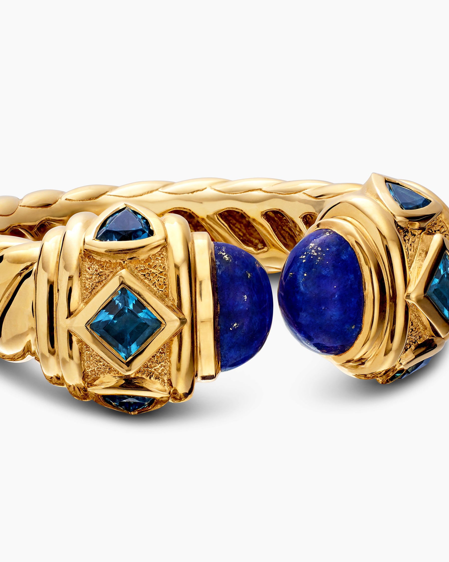 Renaissance Color Ring in 18K Yellow Gold with Lapis and Hampton Blue Topaz, 10mm - Image 7