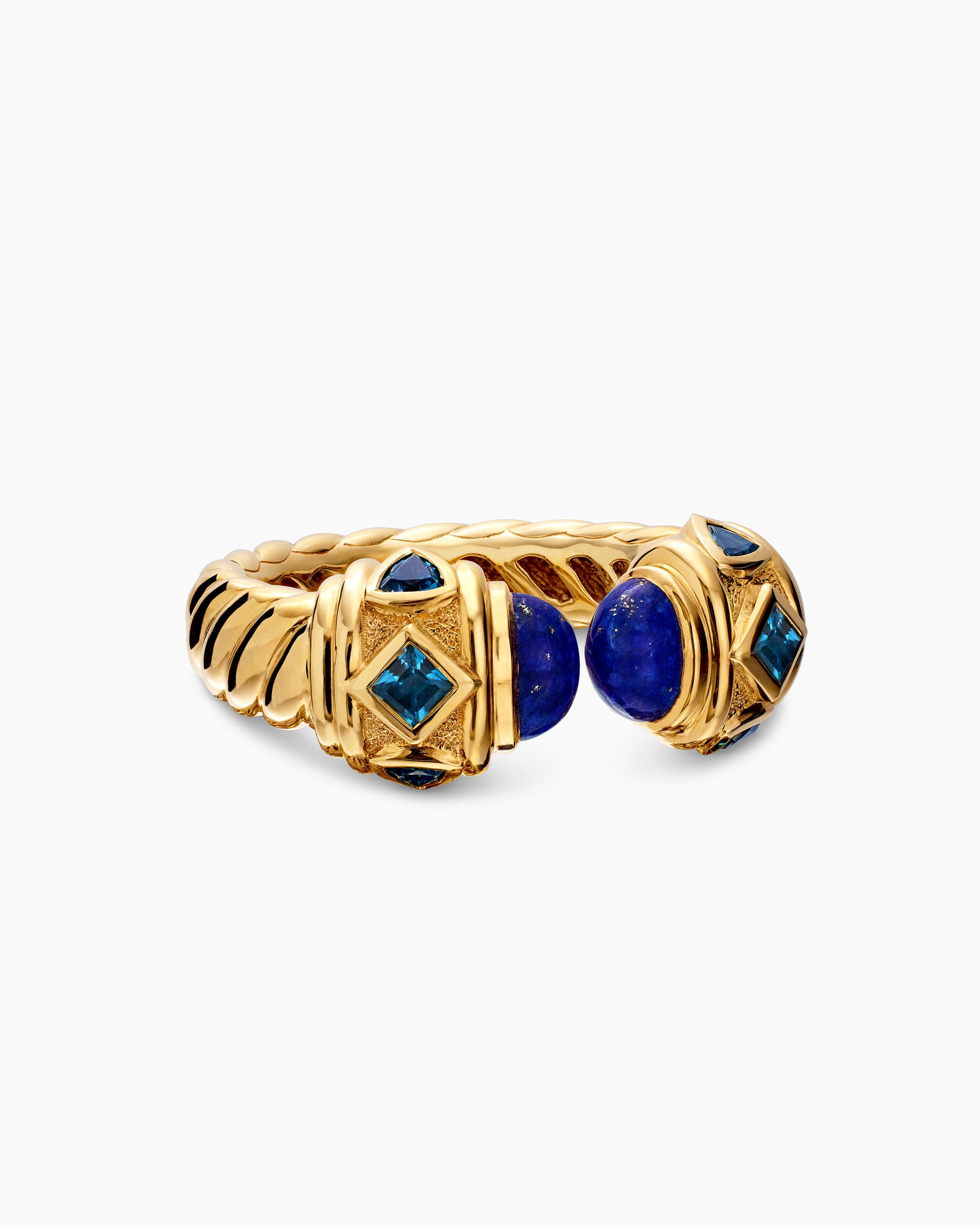 Renaissance Color Ring in 18K Yellow Gold with Lapis and Hampton Blue Topaz, 10mm