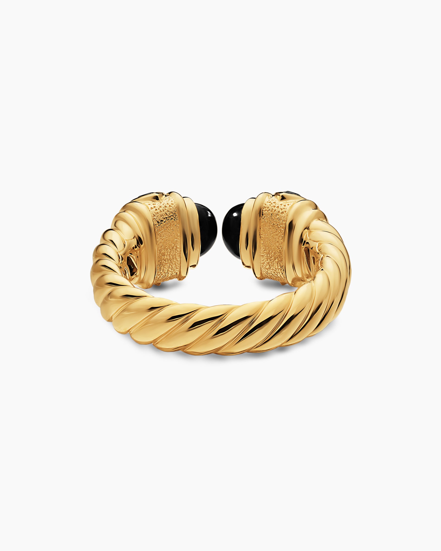 Renaissance Color Ring in 18K Yellow Gold with Black Onyx and Tsavorites, 10mm - Image 6