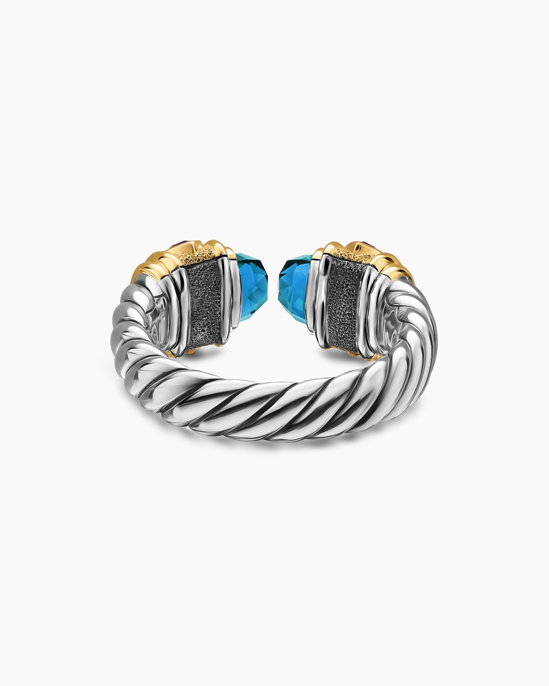 Renaissance Color Ring in Sterling Silver with 14K Yellow Gold, Hampton Blue Topaz, Iolite and Amethyst, 10mm - Image 6