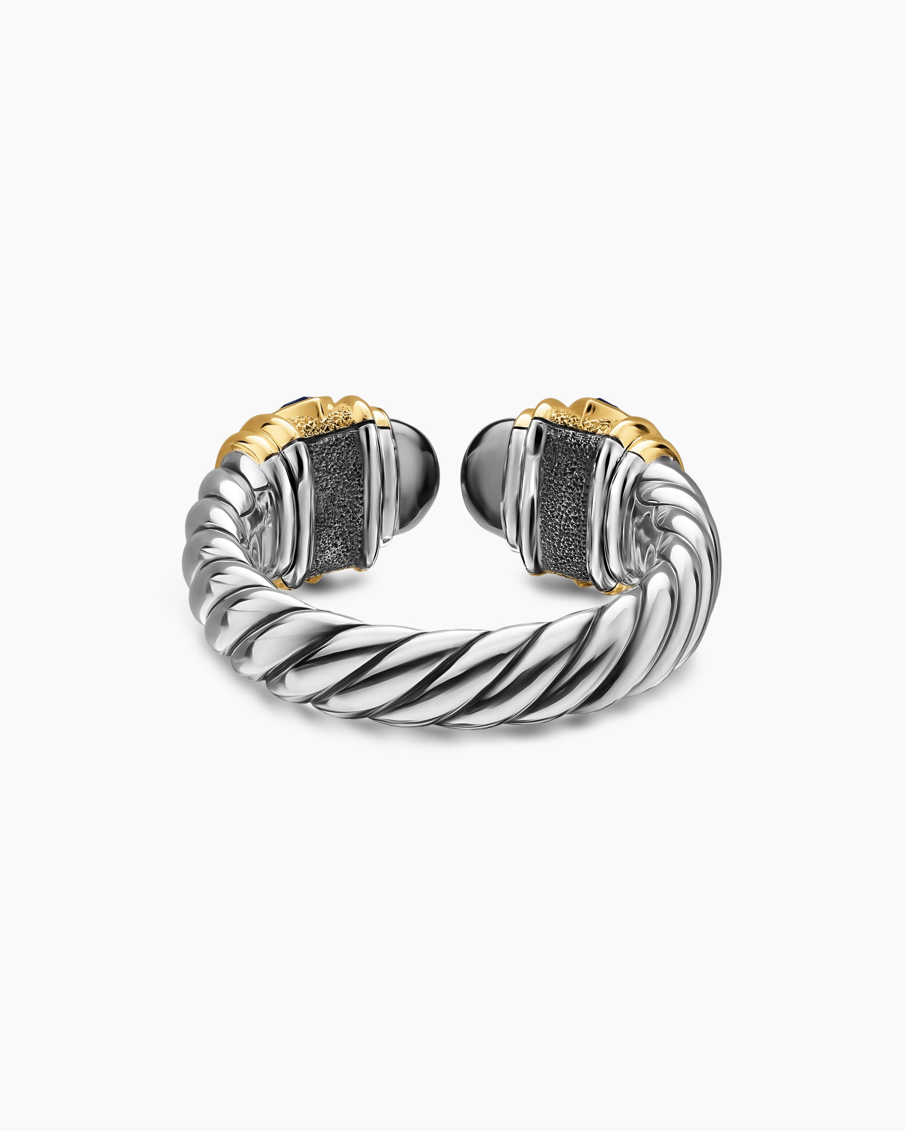 Renaissance Color Ring in Sterling Silver with 14K Yellow Gold, Hematine, Rhodolite Garnet and Iolite, 10mm - Image 6