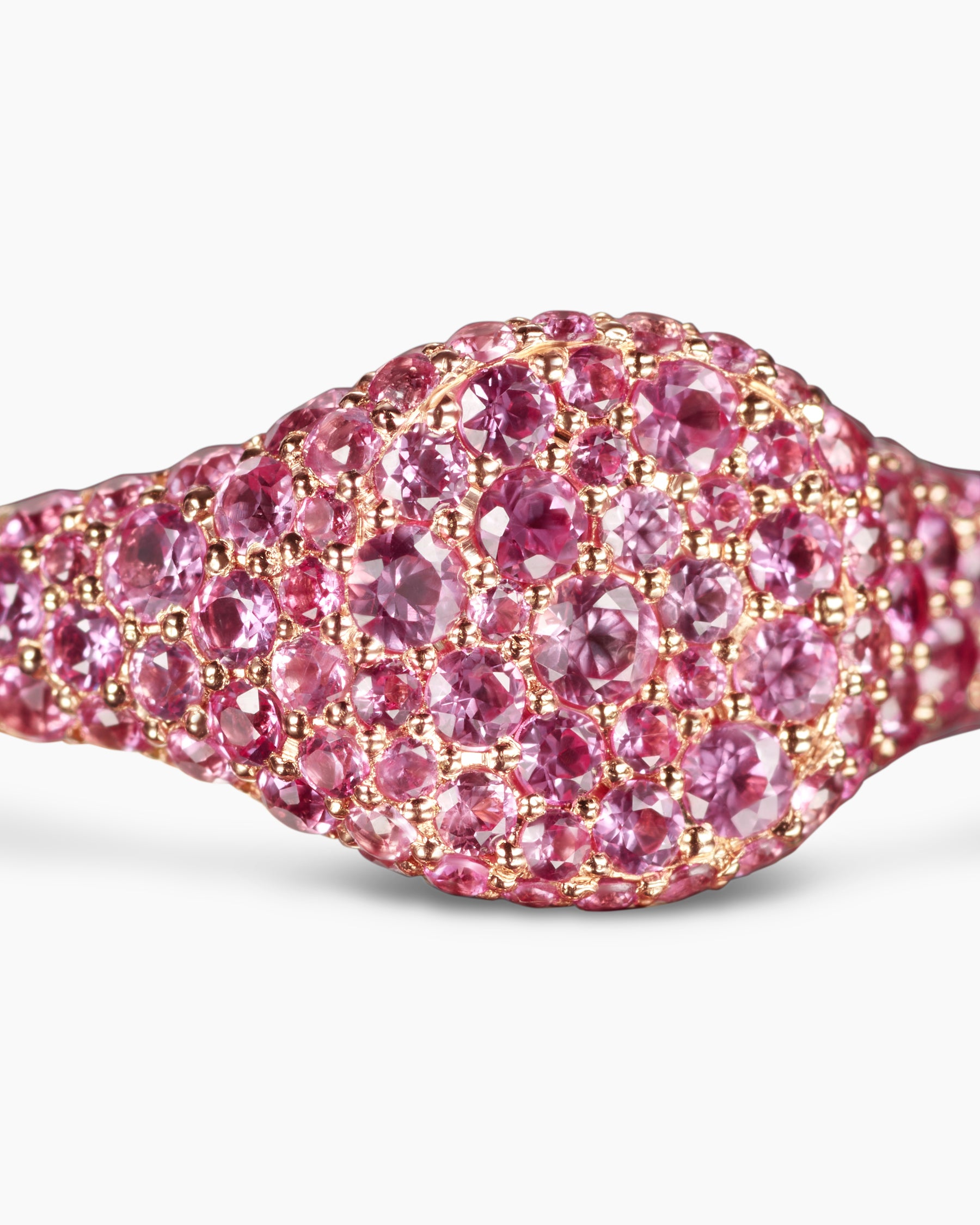 Petite Pavé Pinky Ring in 18K Rose Gold with Pink Sapphires, 7mm - Image 5