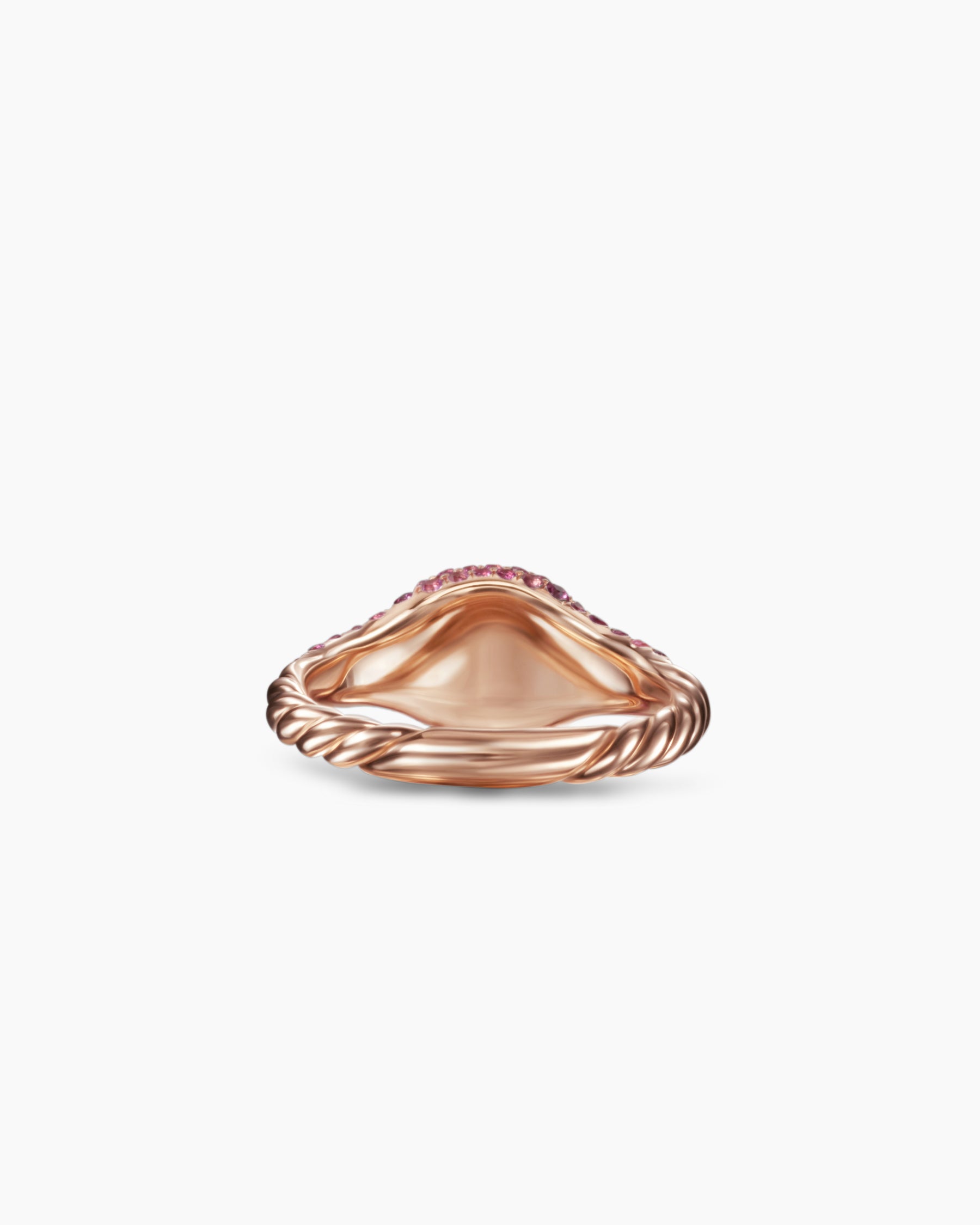 Petite Pavé Pinky Ring in 18K Rose Gold with Pink Sapphires, 7mm - Image 6
