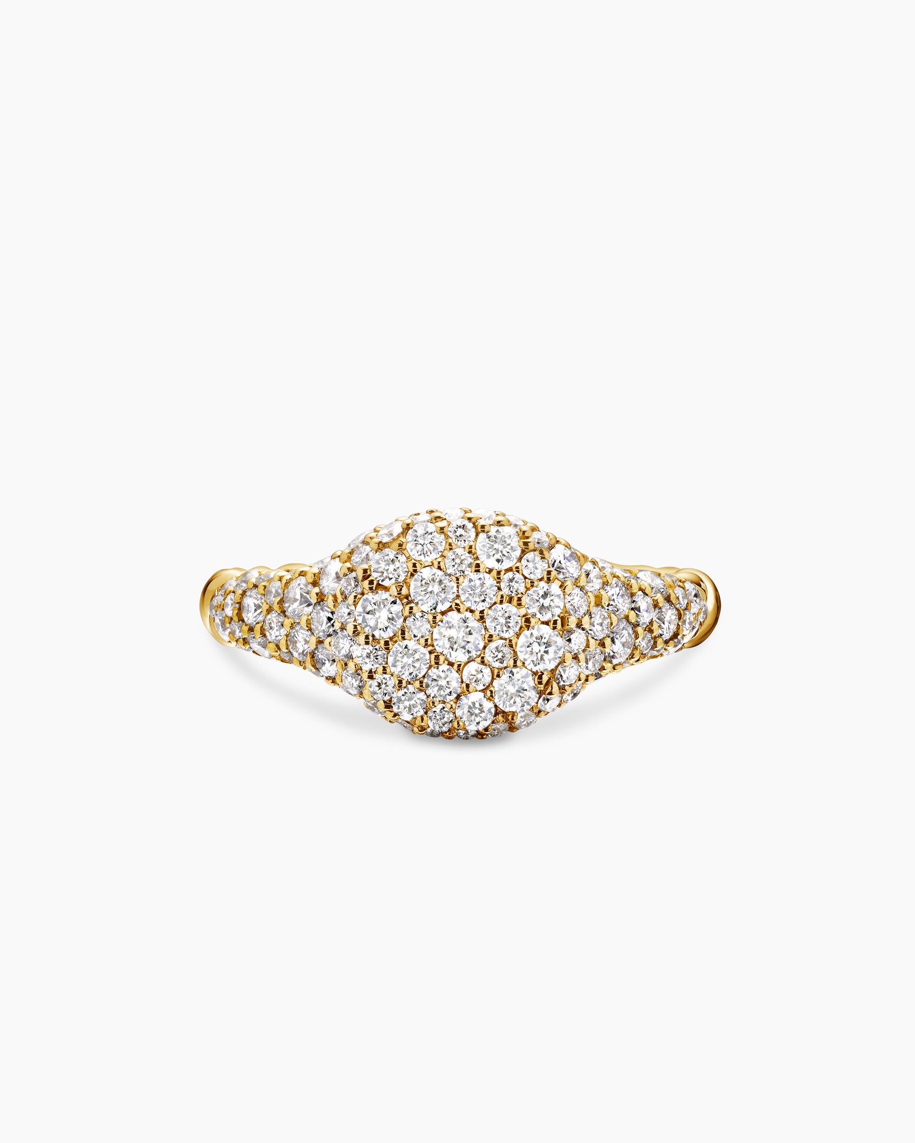 Petite Pavé Pinky Ring in 18K Yellow Gold with Diamonds, 7mm - Image 4