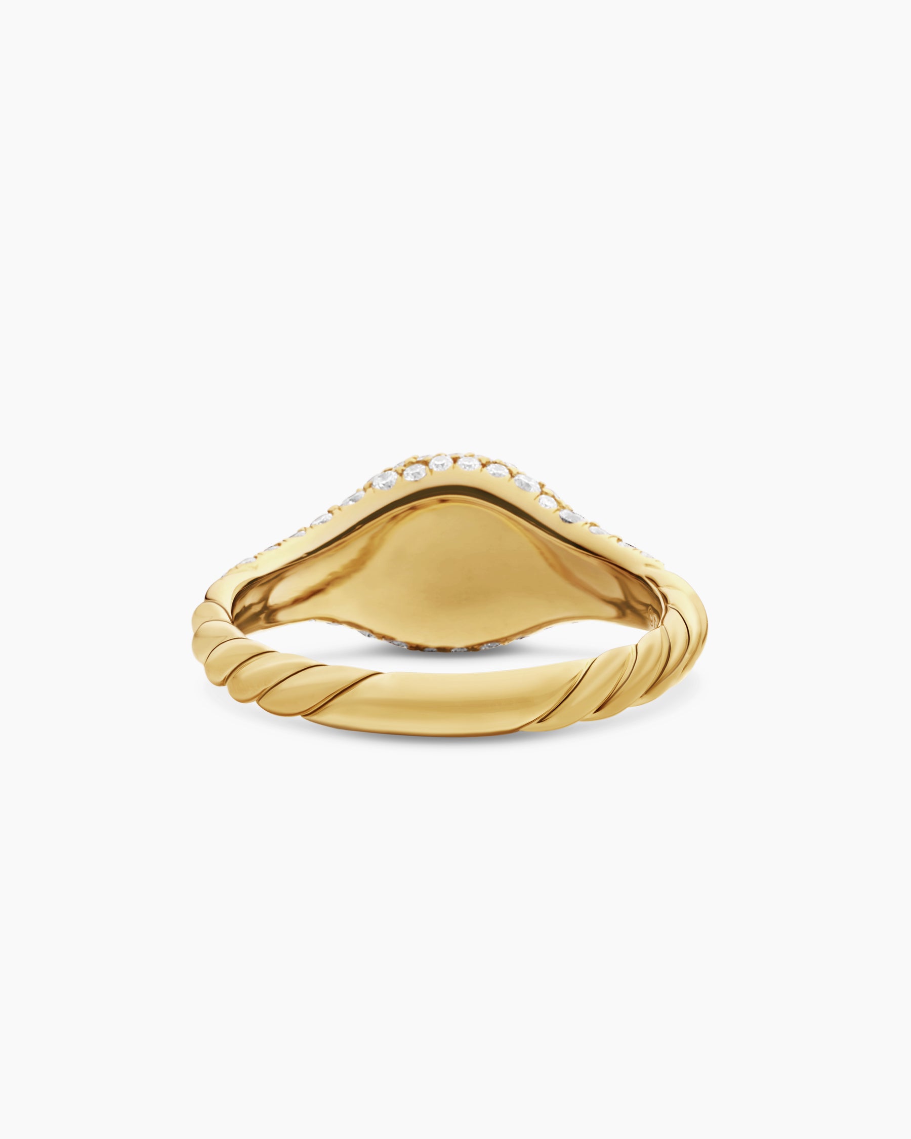 Petite Pavé Pinky Ring in 18K Yellow Gold with Diamonds, 7mm - Image 6