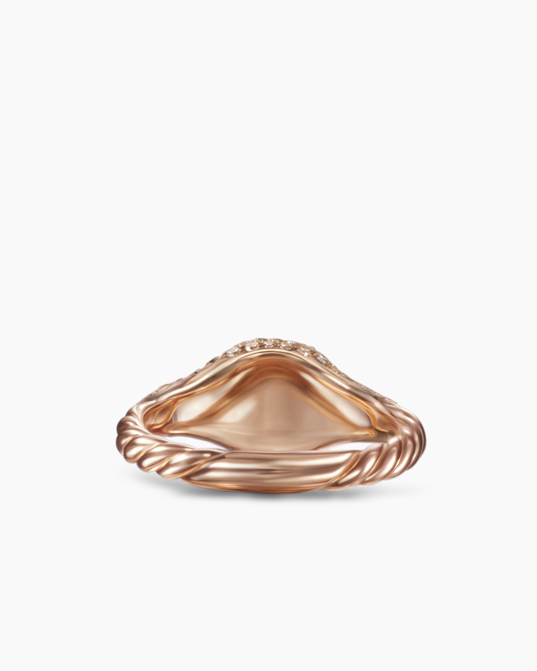 Petite Pavé Pinky Ring in 18K Rose Gold with Cognac Diamonds, 7mm - Image 6