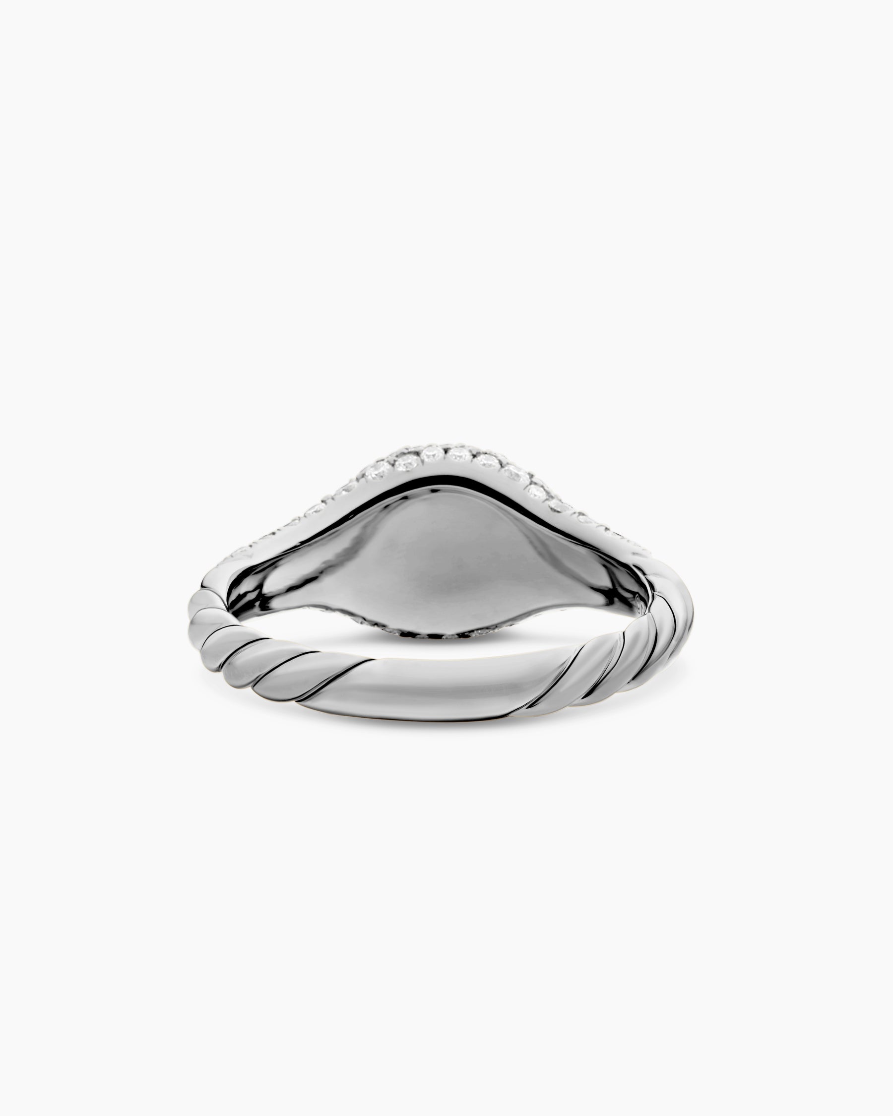 Petite Pavé Pinky Ring in 18K White Gold with Diamonds, 7mm - Image 6